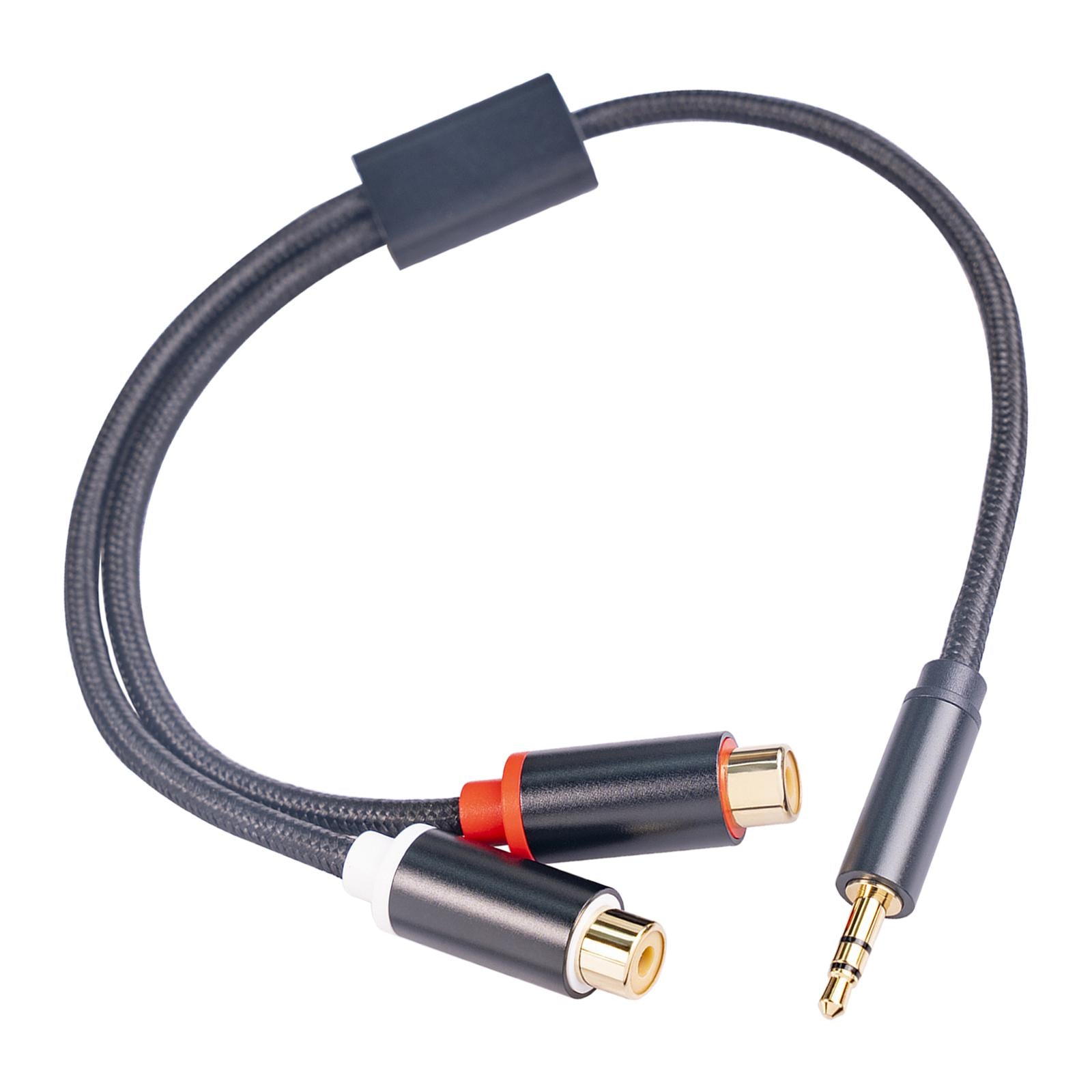 30cm Stereo Audio Cable Aluminum Foil Braided for Smartphone Speakers MP3