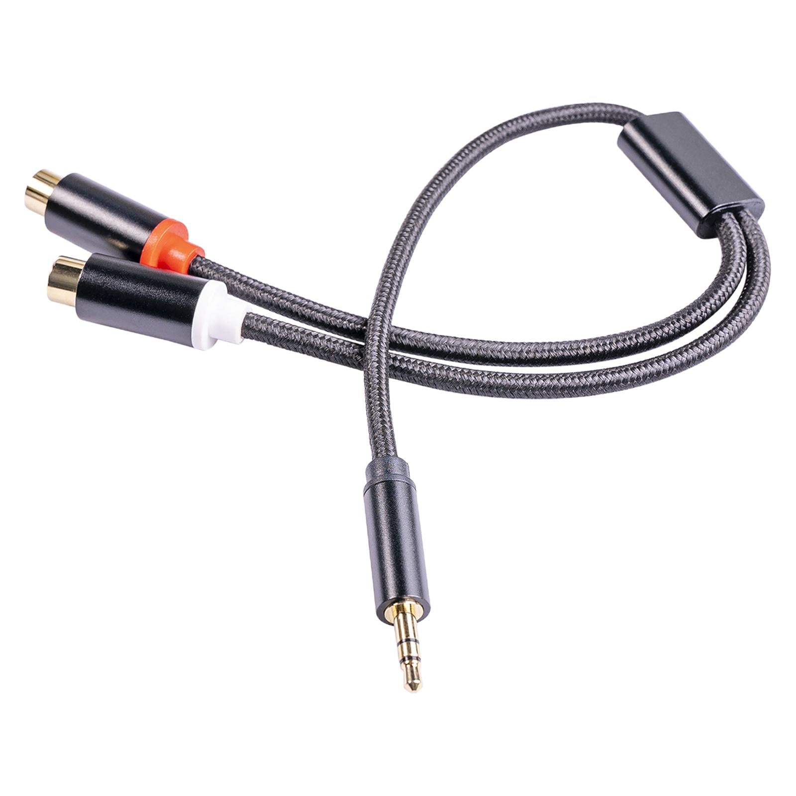 30cm Stereo Audio Cable Aluminum Foil Braided for Smartphone Speakers MP3