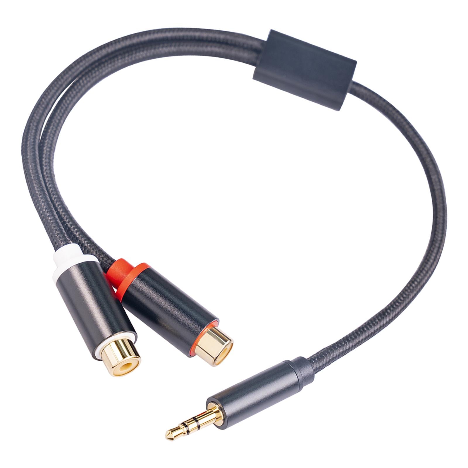 30cm Stereo Audio Cable Aluminum Foil Braided for Smartphone Speakers MP3