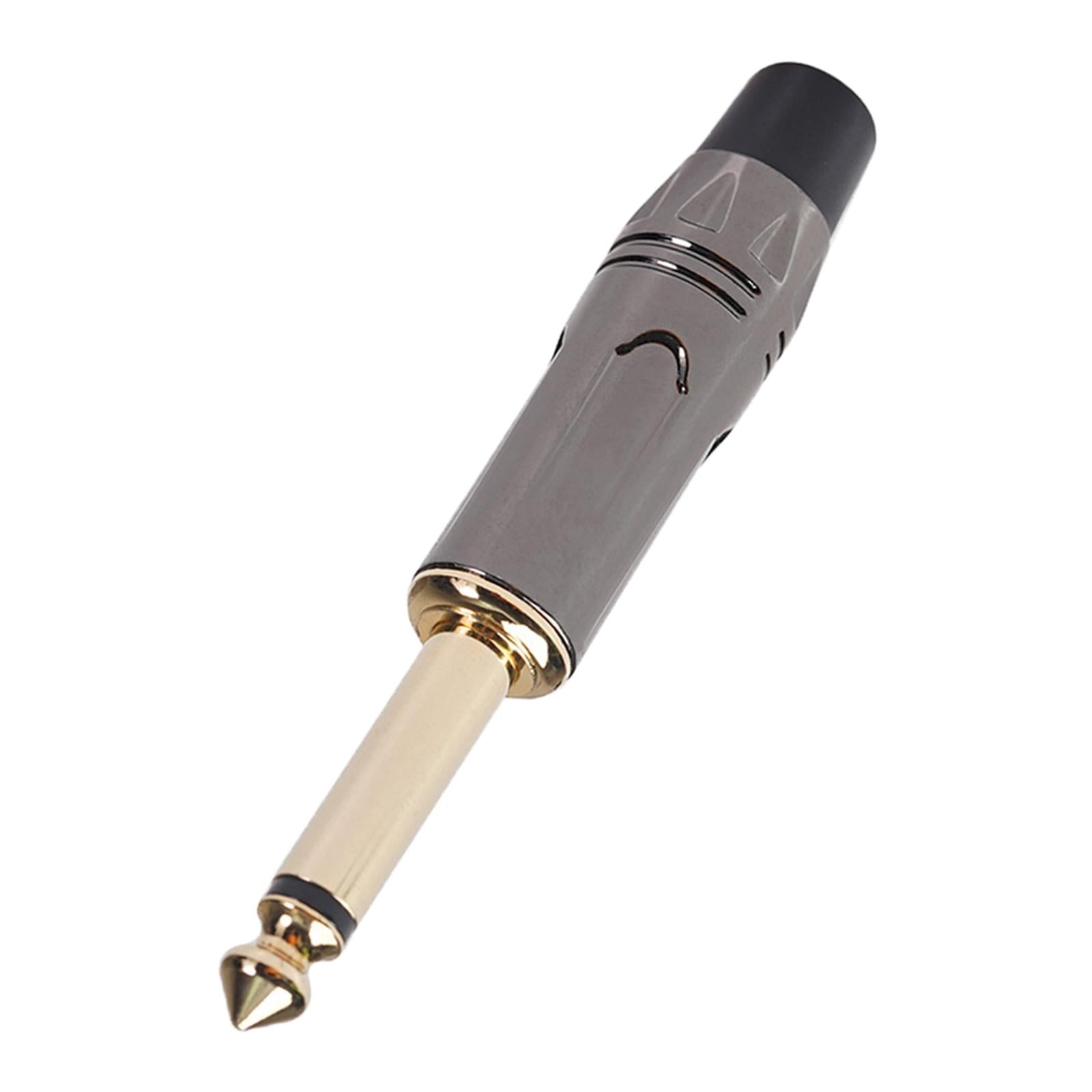 6.35mm Mono Plug 1/4 Soldering Jack Audio Connector Jack Plug for Speaker