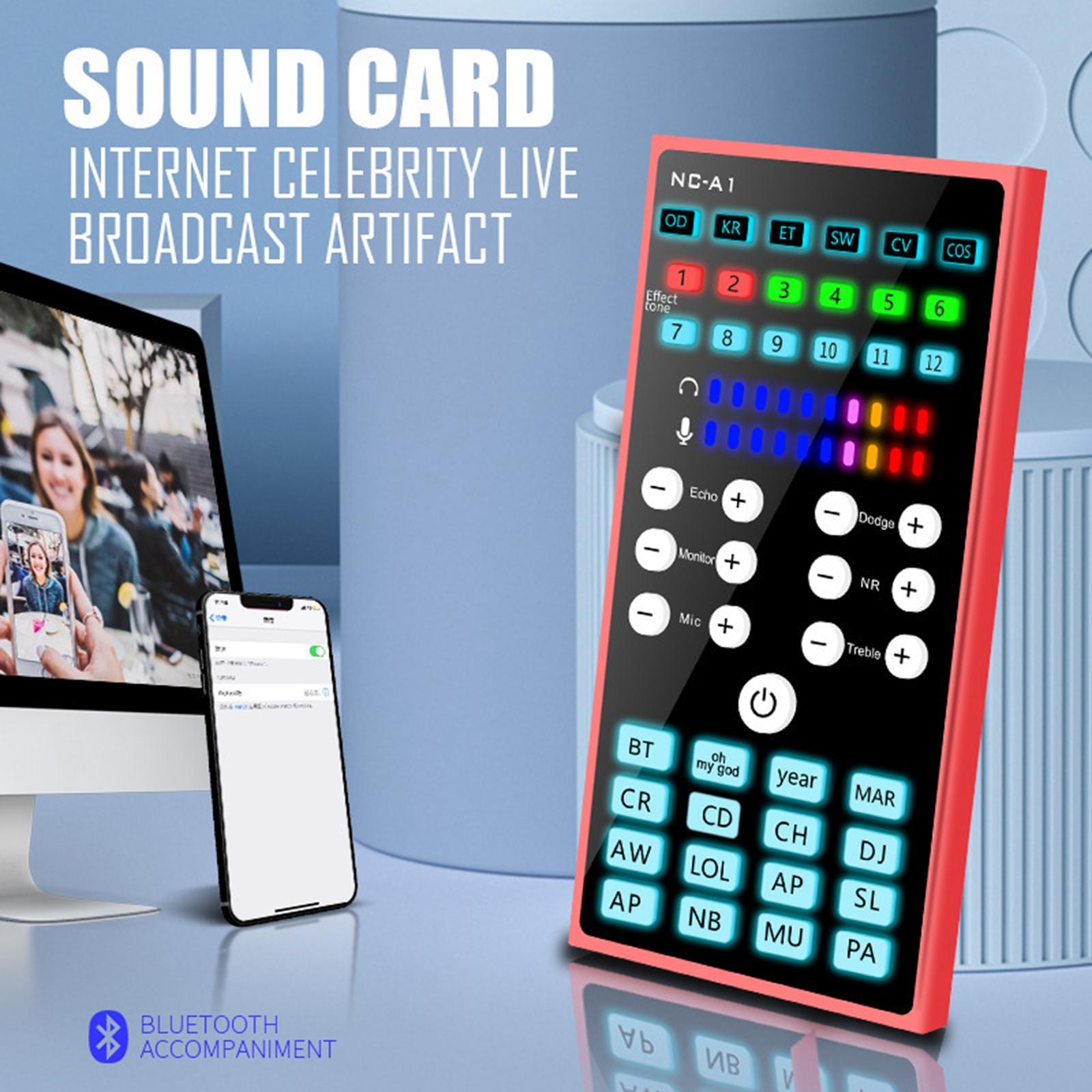 Professional Phone Voice Changer Audio Mixer Bluetooth 5.0 for PC Music KTV