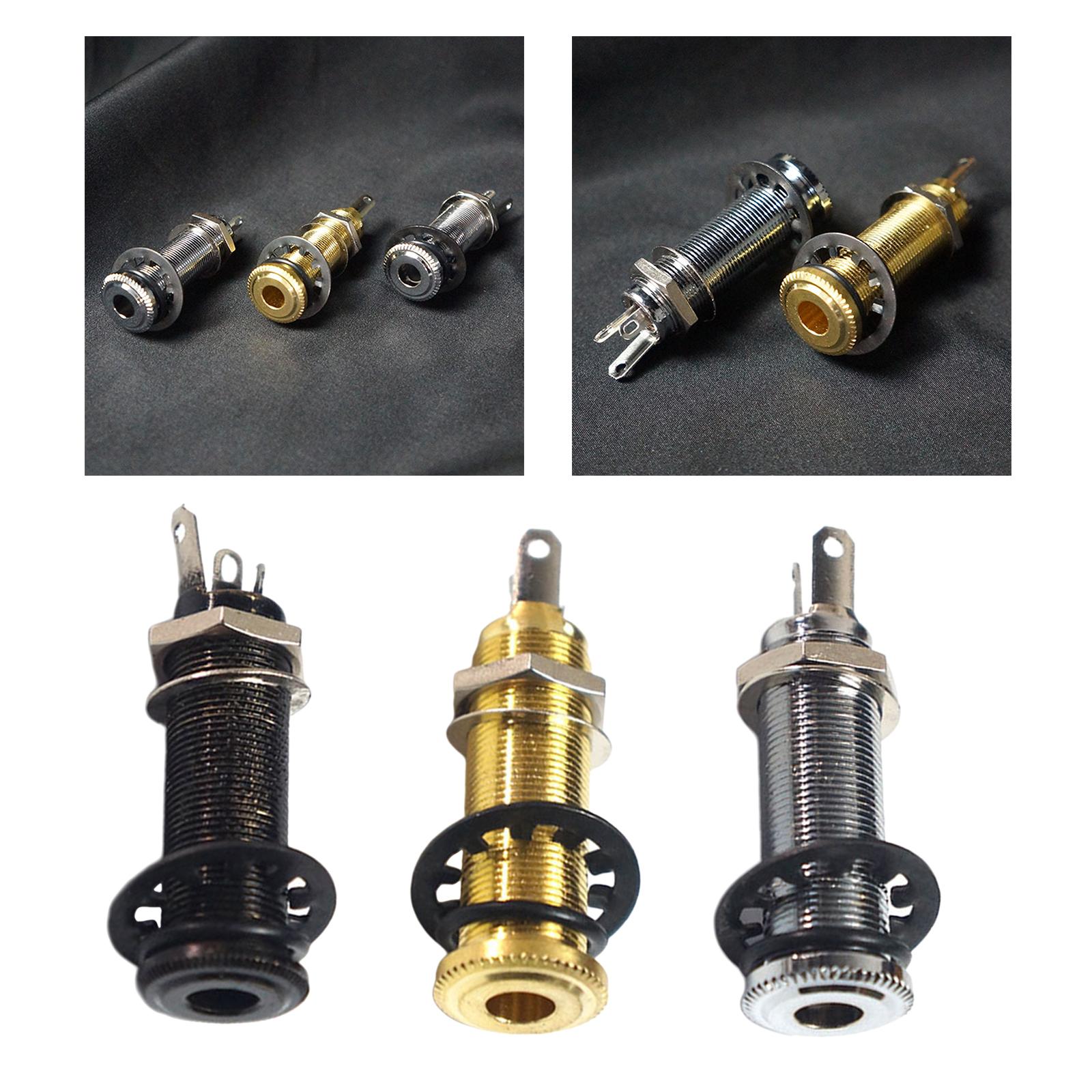1/4 inch Guitar Pickup Endpin Jack Output Socket for Electric Guitar Golden