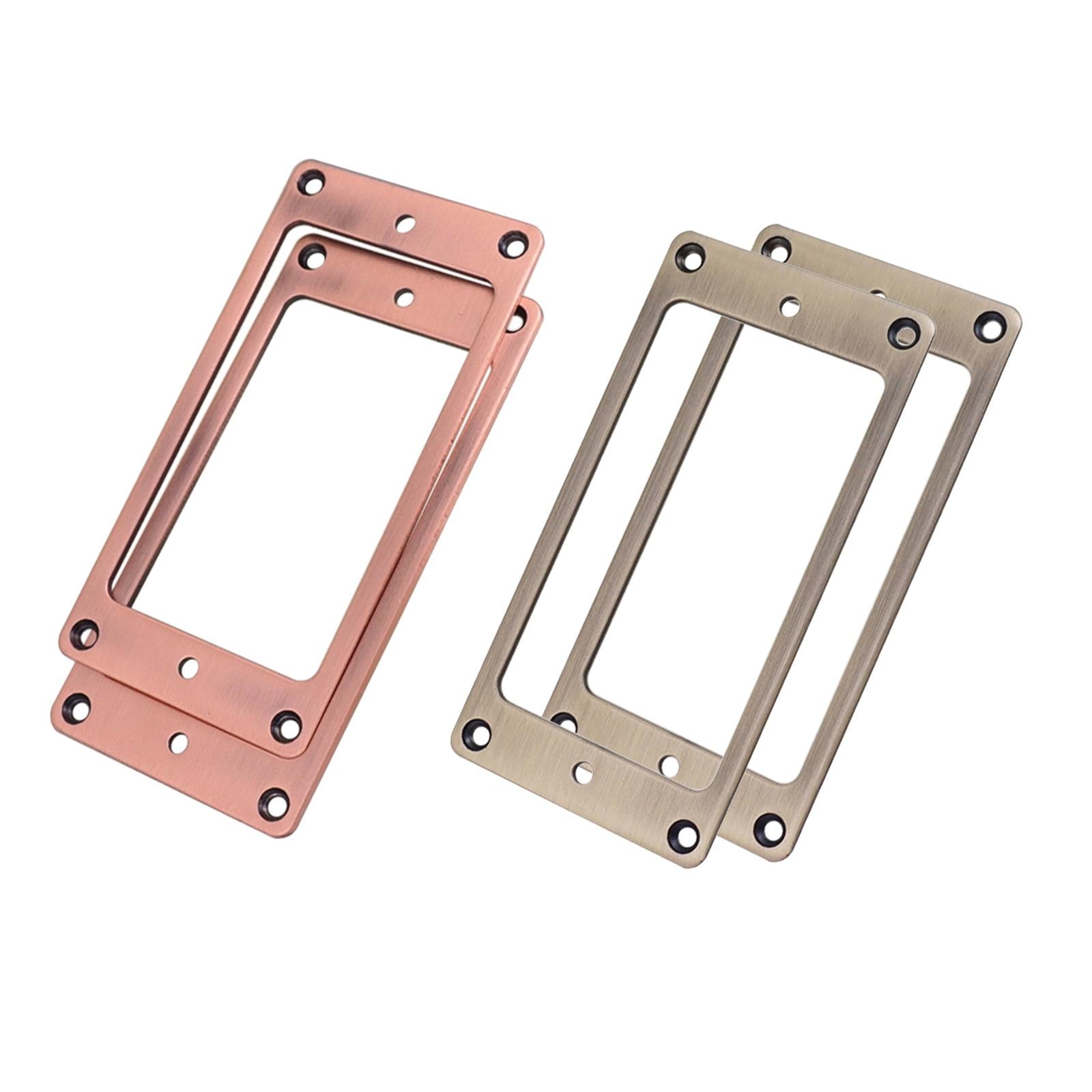 2x Guitar Pickup Ring Bridge Neck Pickups Cover Frame for DIY Accessory Red Copper