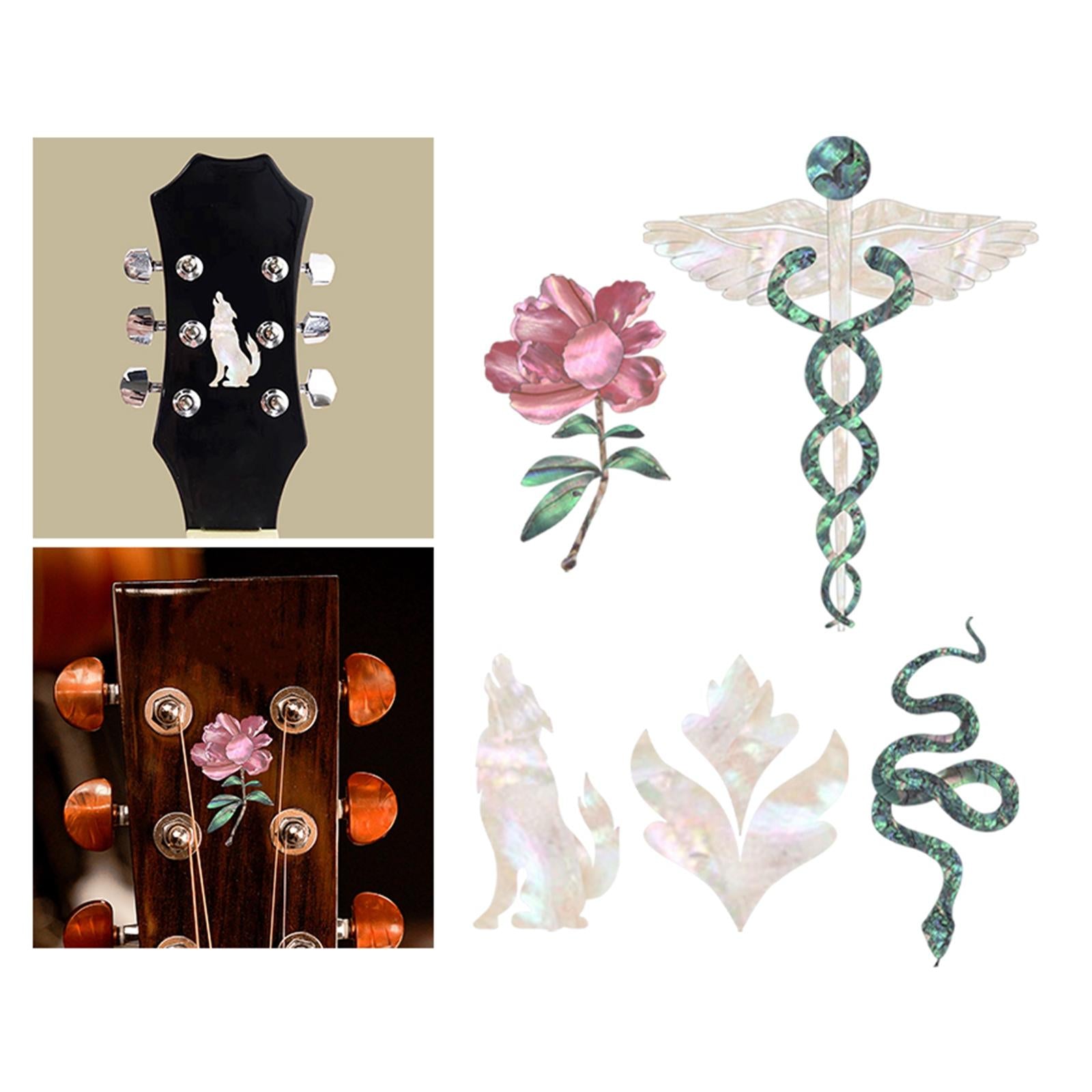 Guitar Stickers Fret Markers DIY Decoration Markers Gifts Red Flower