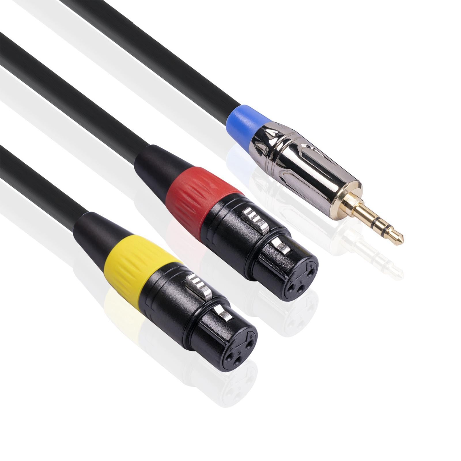 1/8 in (3.5mm) To Dual XLR Female Stereo Y Splitter Patch Microphone Cable