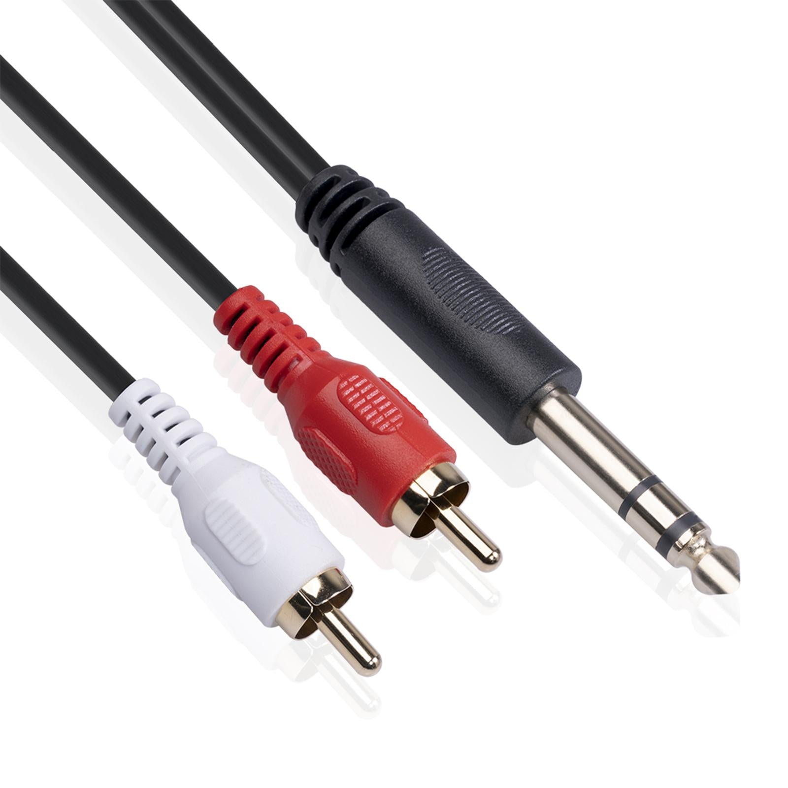 1PC 6.35 mm to 2RCA Cable for Tablets Digital Systems Stereo Equipment