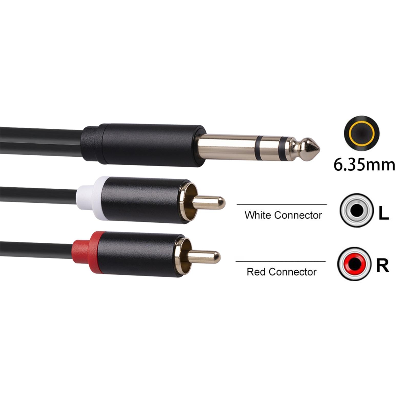 Audio Metal 3.5mm Stereo Jack to 2 RCA Phone Cable 6.35mm to 2RCA Cable 1.5M
