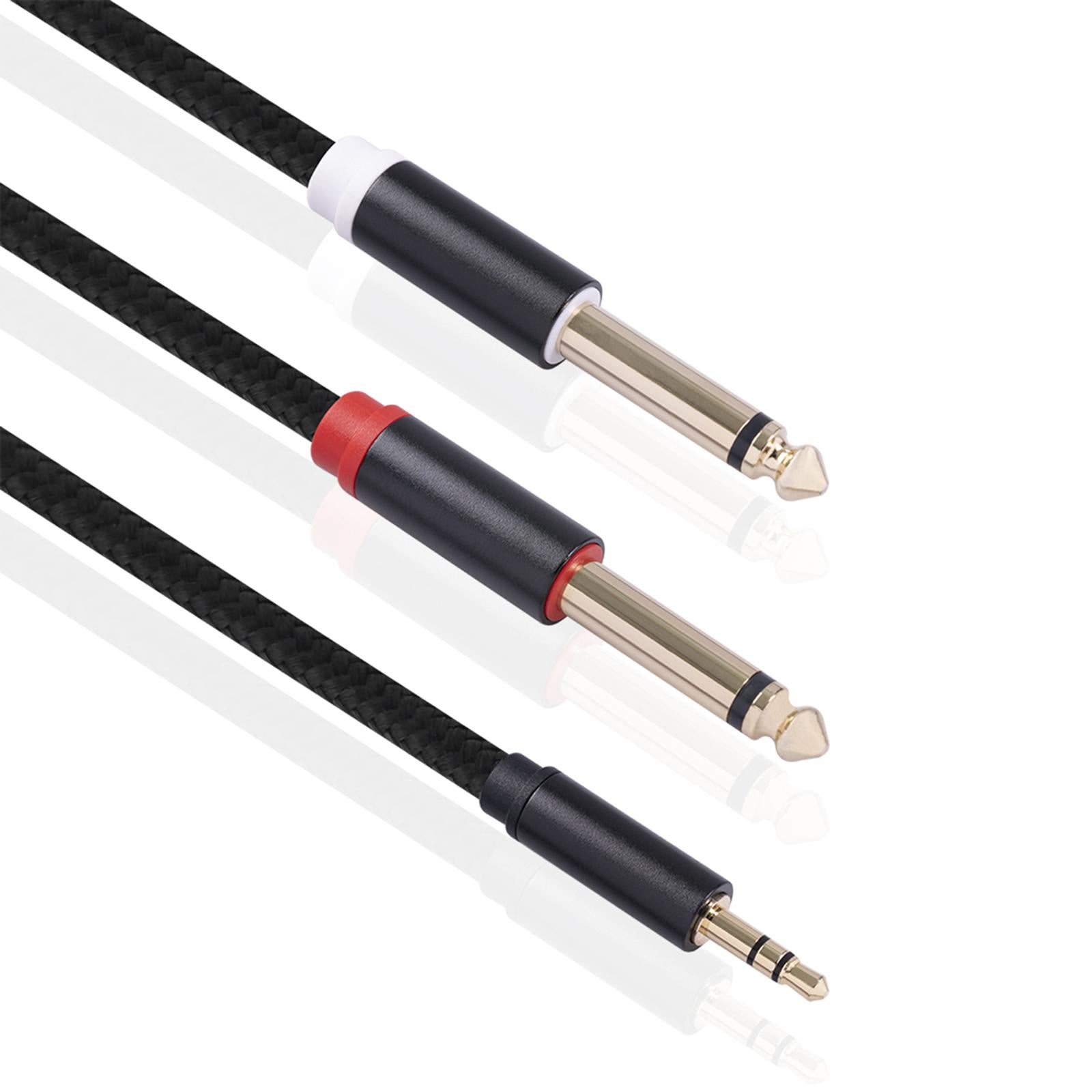 Cable 3.5mm 1/8 TRS to Dual 6.35mm 1/4 TS Y Splitter Cable 3m
