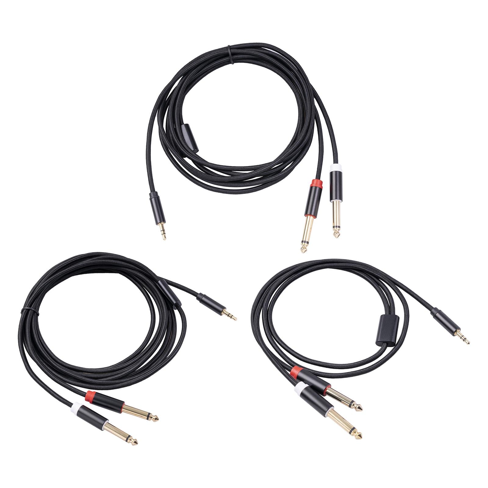 Cable 3.5mm 1/8 TRS to Dual 6.35mm 1/4 TS Y Splitter Cable 3m