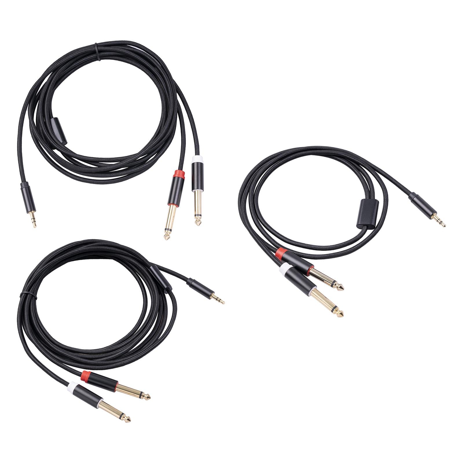 Cable 3.5mm 1/8 TRS to Dual 6.35mm 1/4 TS Y Splitter Cable 3m