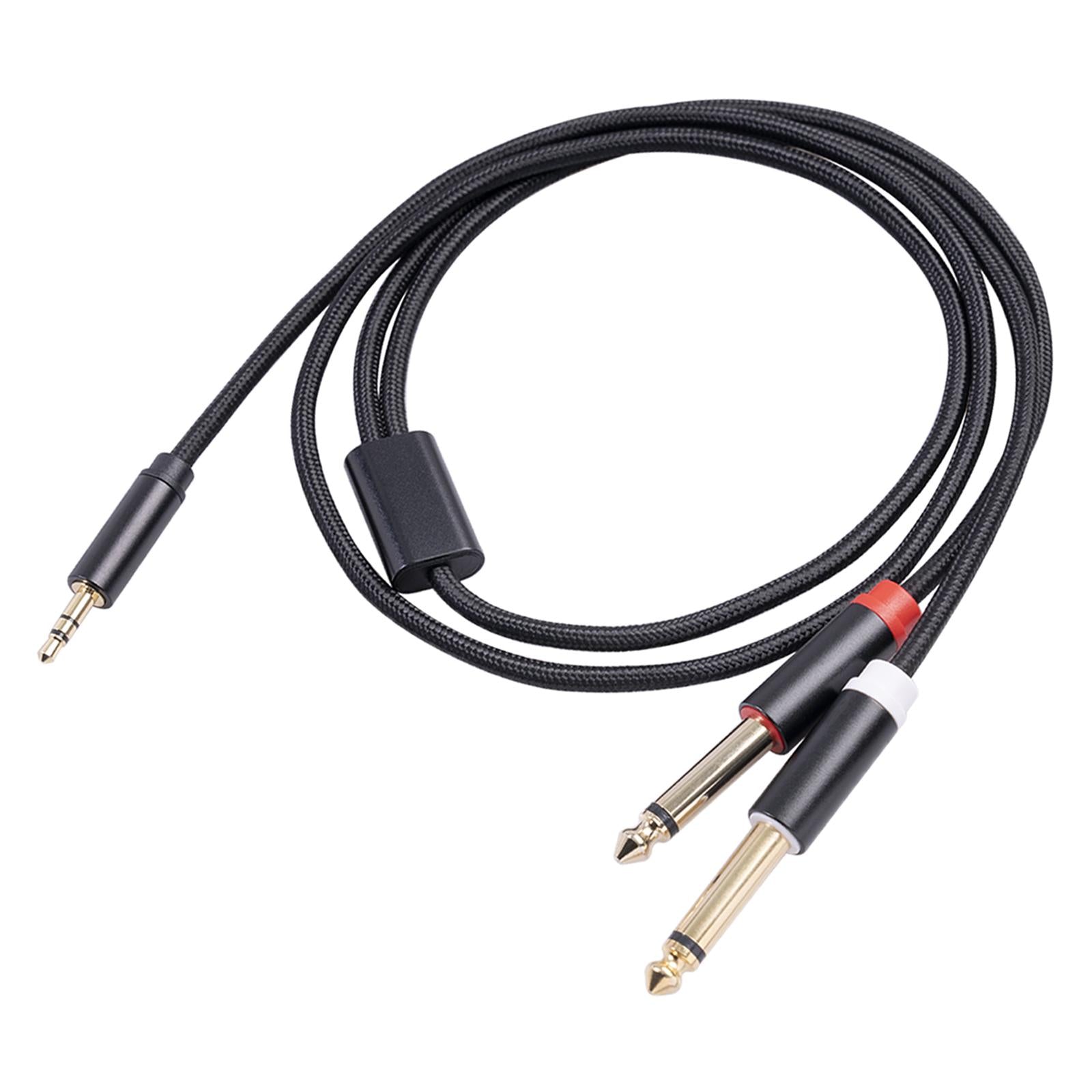 Cable 3.5mm 1/8 TRS to Dual 6.35mm 1/4 TS Y Splitter Cable 1m