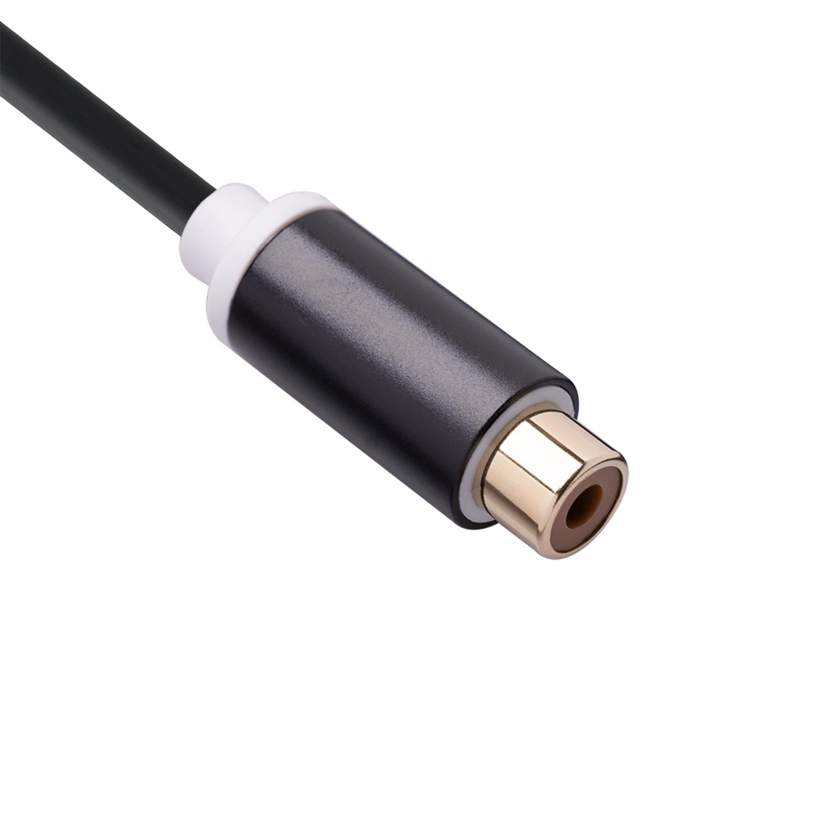 RCA to Dual RCA Cable 11.8 Female to Male 2-Way Transmission for Stereo Male to 2 Female"