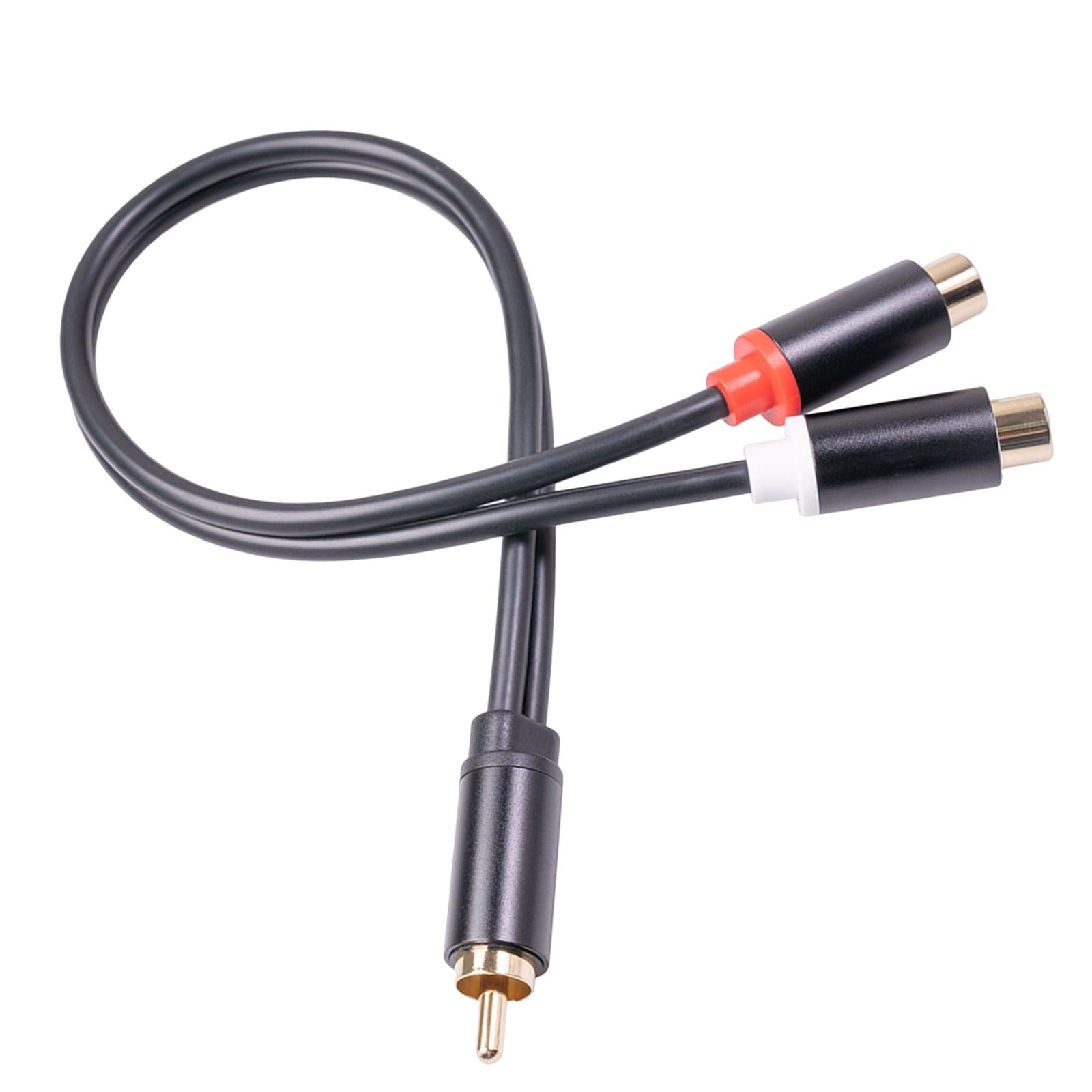 RCA to Dual RCA Cable 11.8 Female to Male 2-Way Transmission for Stereo Male to 2 Female"