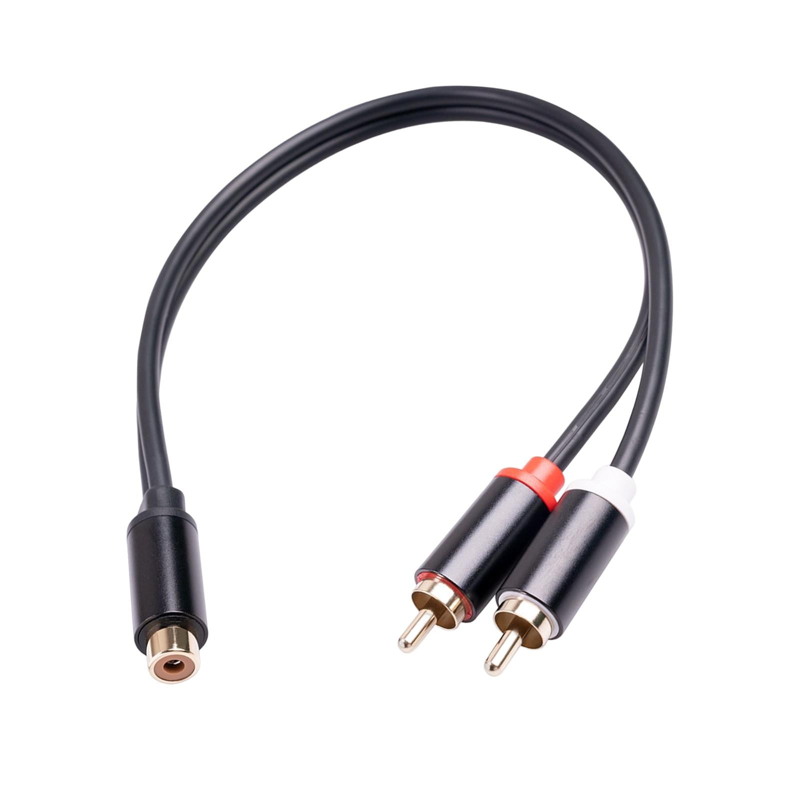 RCA to Dual RCA Cable 11.8 Female to Male 2-Way Transmission for Stereo Female to 2 Male"