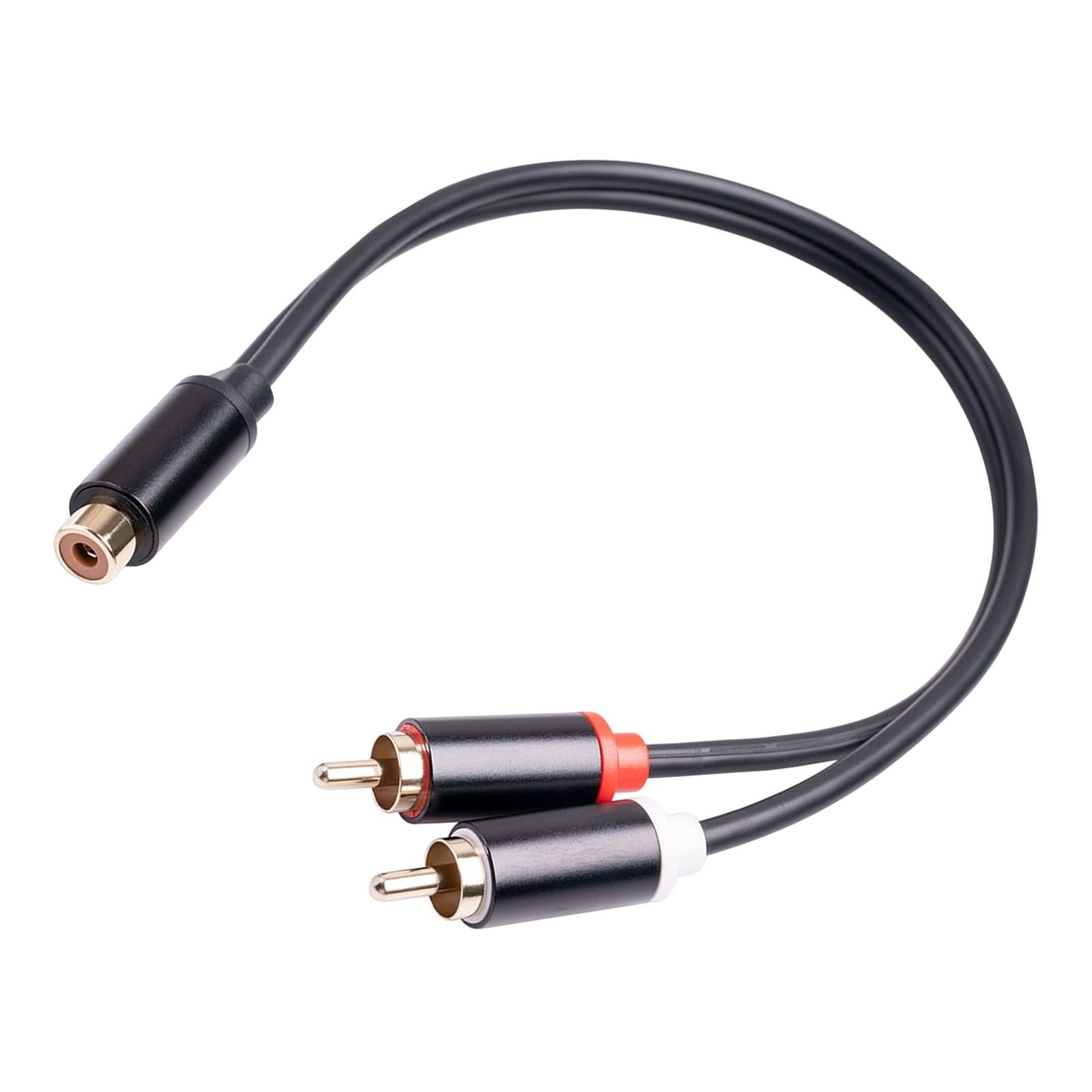 RCA to Dual RCA Cable 11.8 Female to Male 2-Way Transmission for Stereo Female to 2 Male"