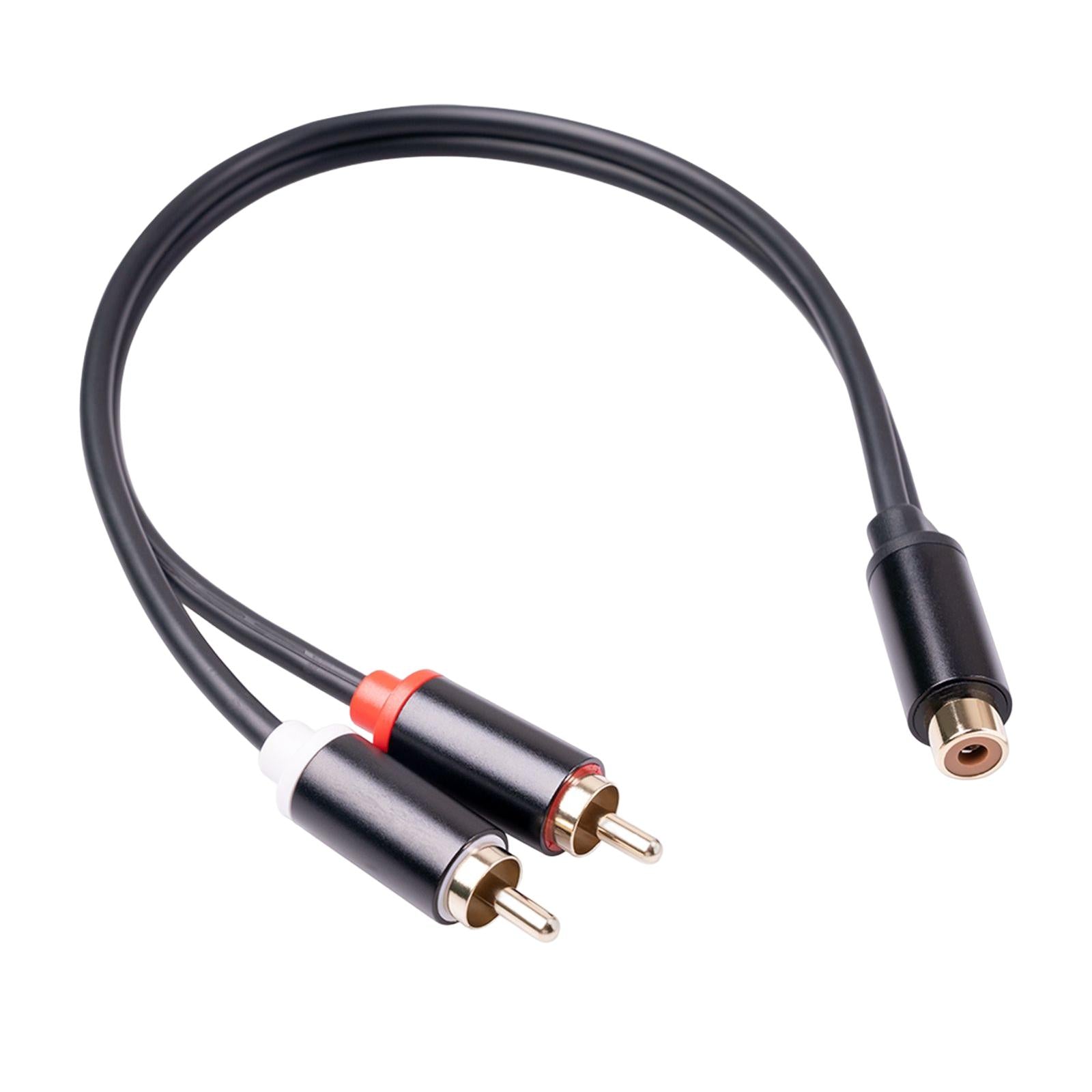 RCA to Dual RCA Cable 11.8 Female to Male 2-Way Transmission for Stereo Female to 2 Male"