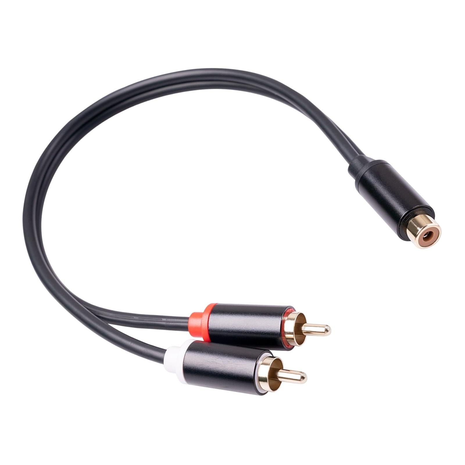 RCA to Dual RCA Cable 11.8 Female to Male 2-Way Transmission for Stereo Female to 2 Male"