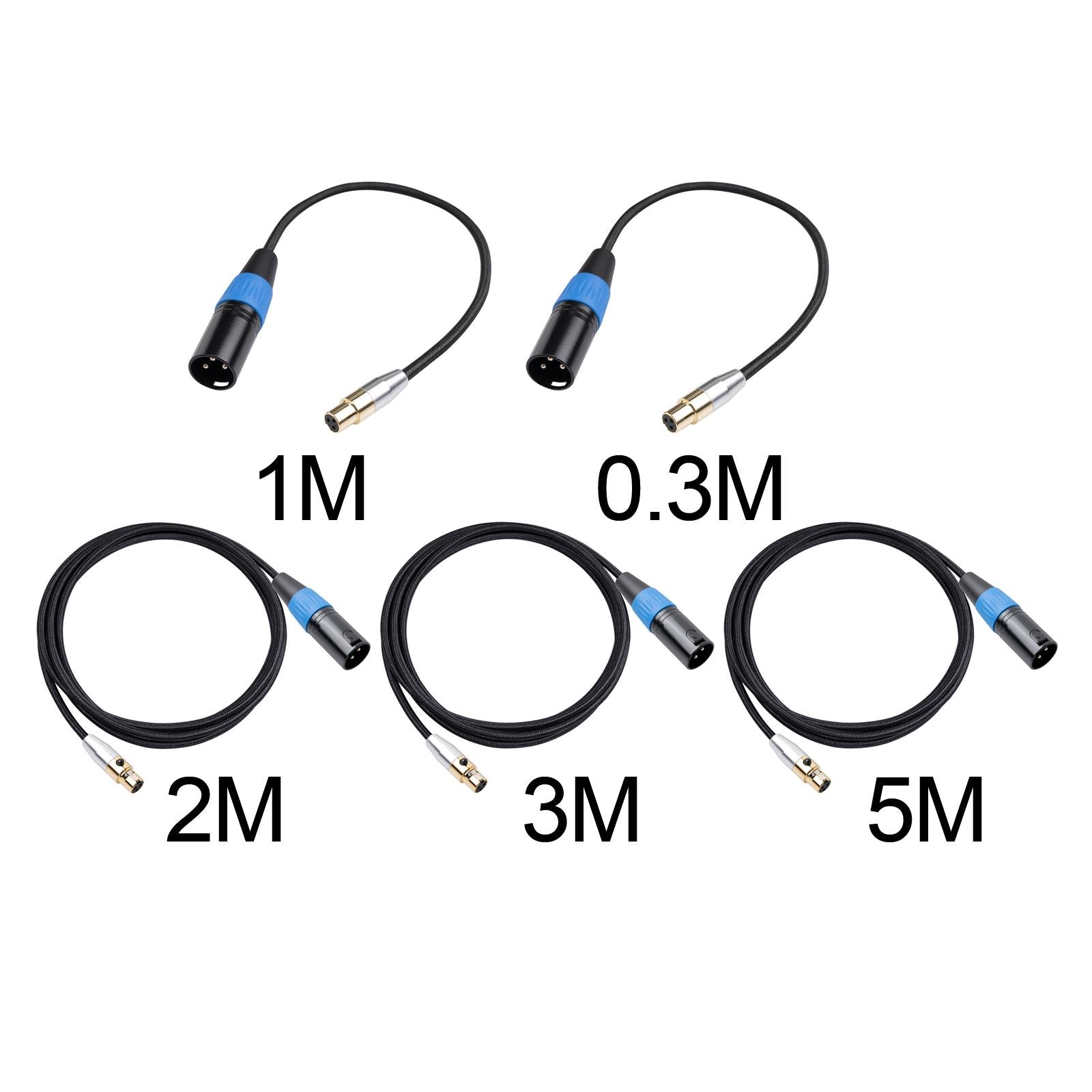 4.5mm MINI XLR Female to XLR Male Stereo Audio Adapter Cable Mini Jack 2M