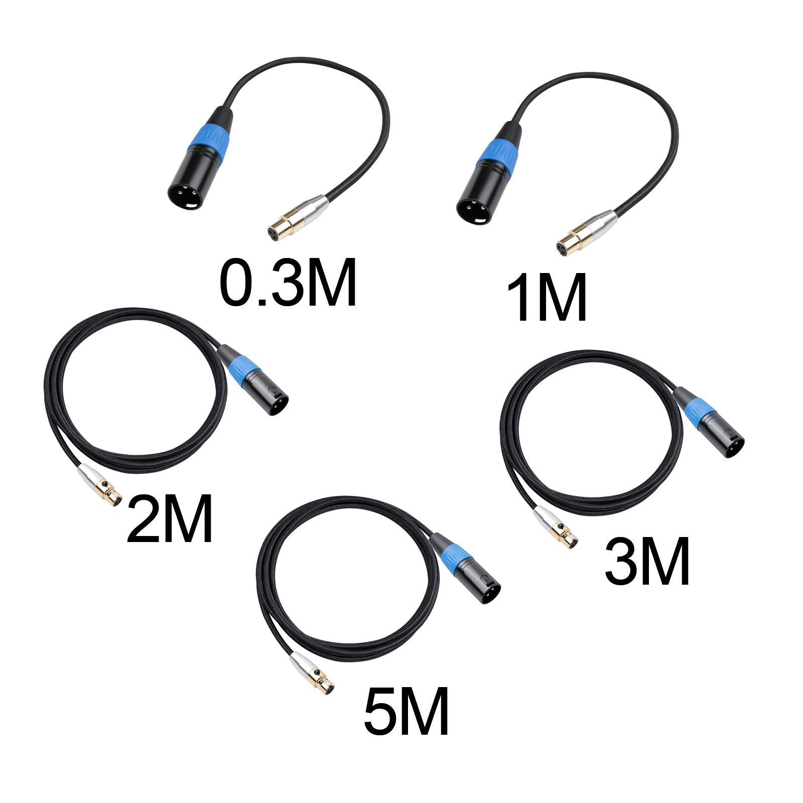 4.5mm MINI XLR Female to XLR Male Stereo Audio Adapter Cable Mini Jack 2M