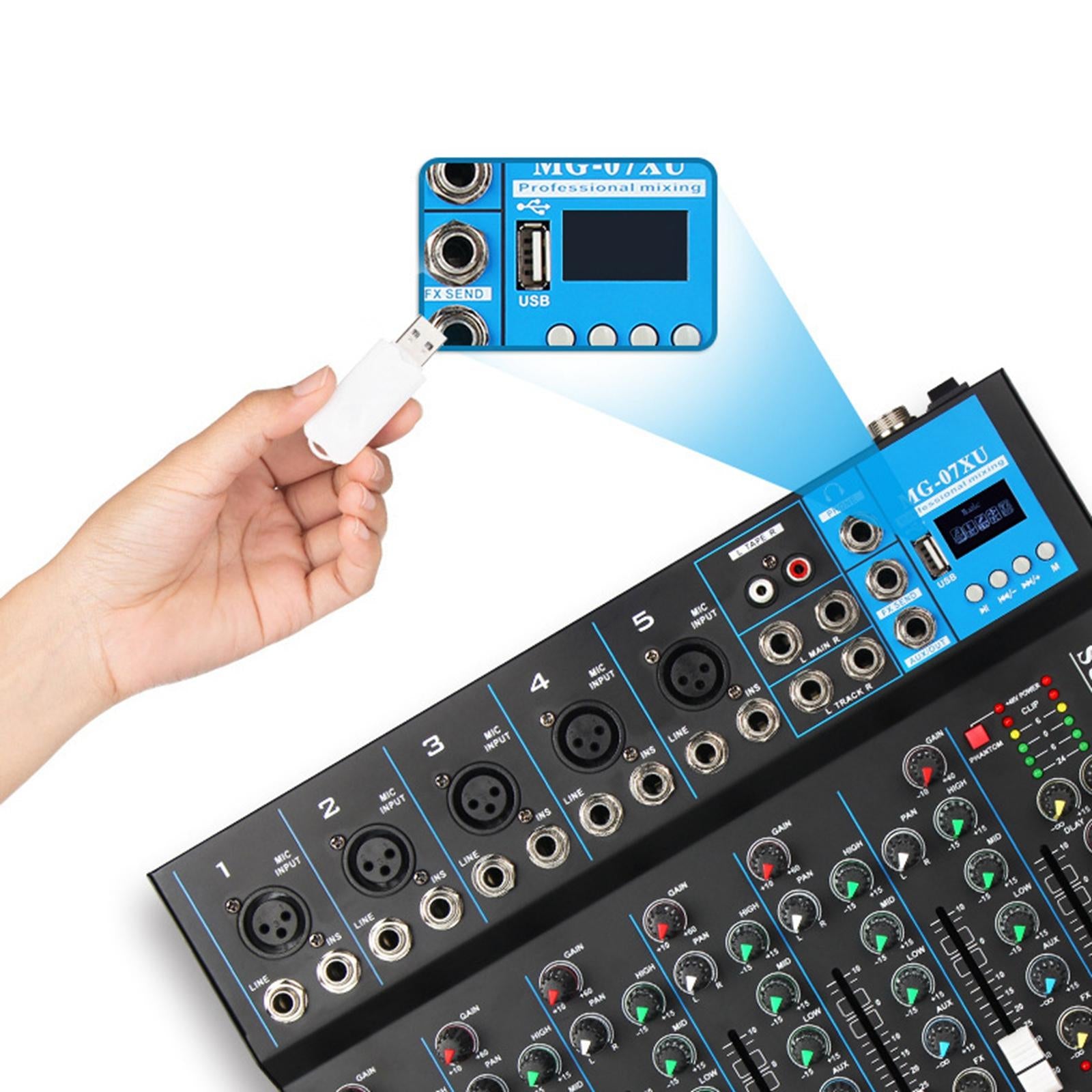 Audio Mixer Premium Input Output MP3 Professional for Show Recording US