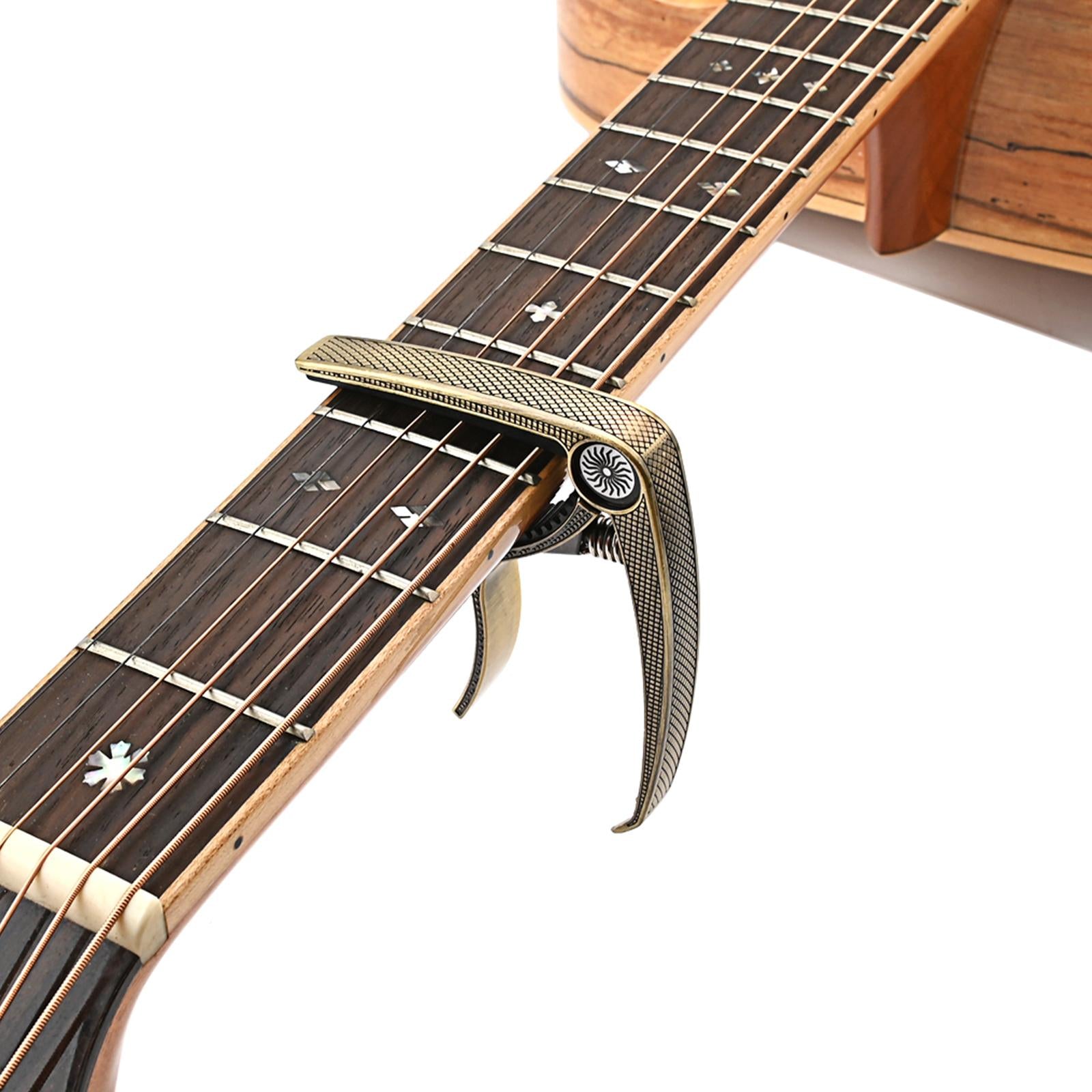 Guitar Capo Acoustic Clip Quick Change Clamp Key for Electric Guitar Ukulele Bronze