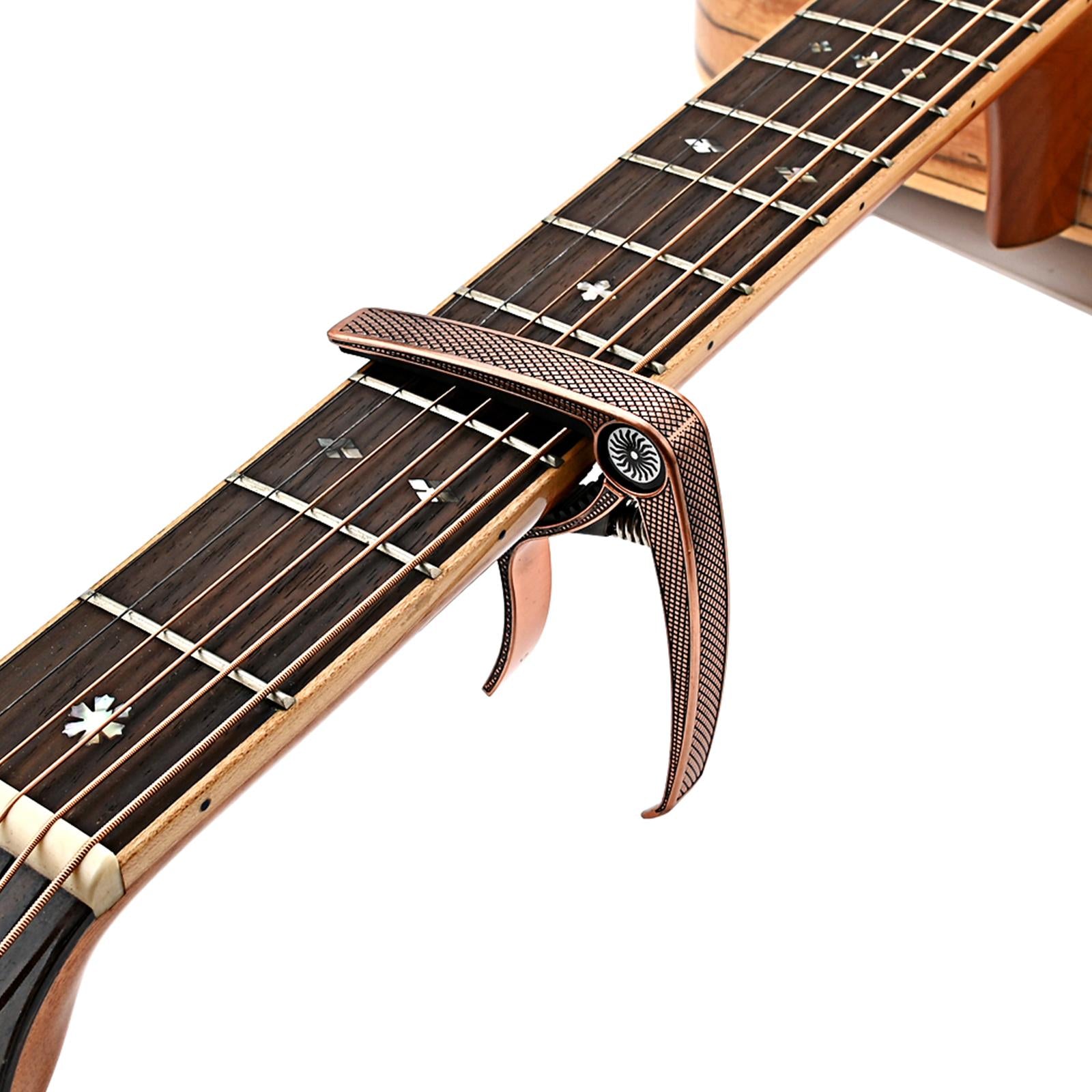 Guitar Capo Acoustic Clip Quick Change Clamp Key for Electric Guitar Ukulele Copper