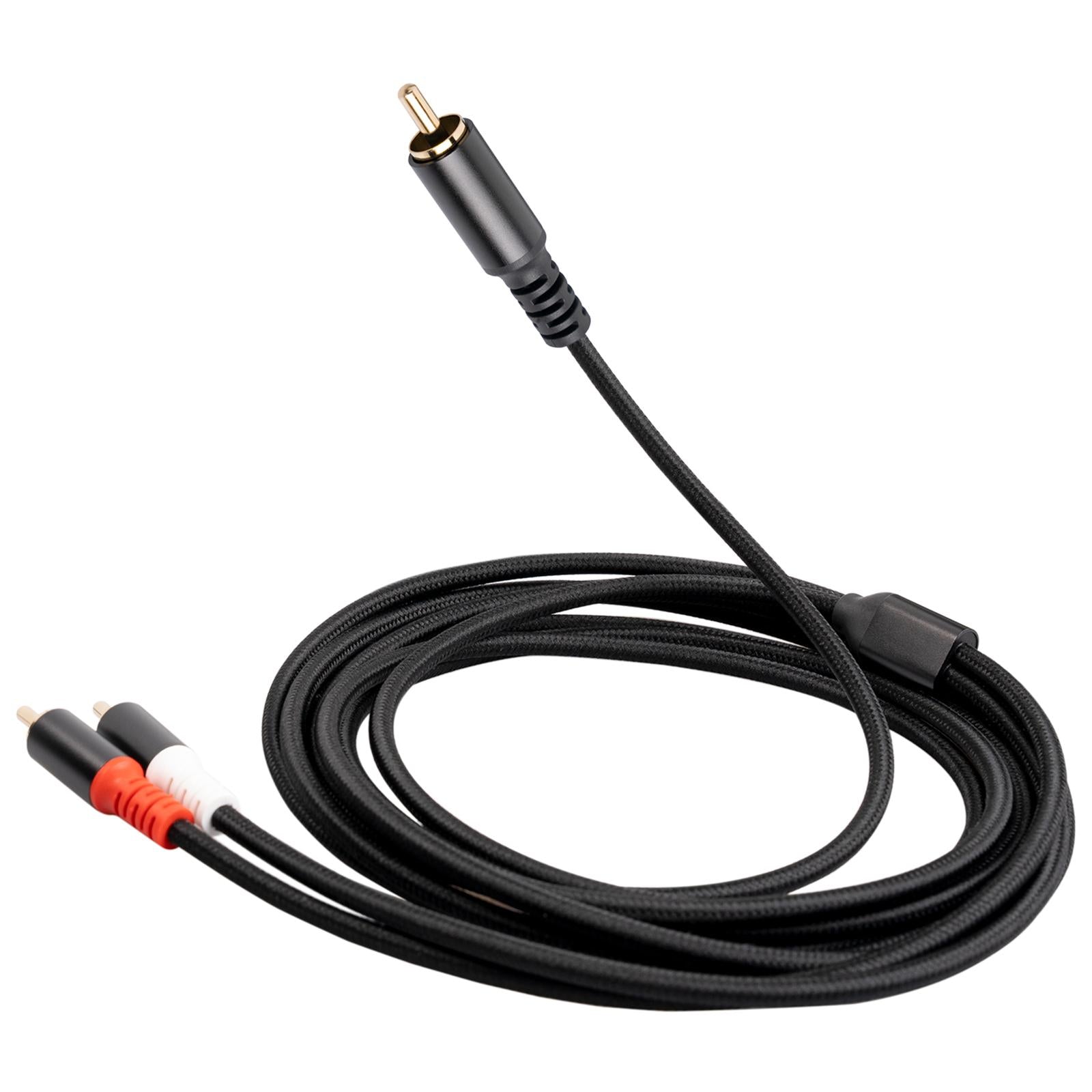 RCA to 2RCA Subwoofer Cable Y Adapter Splitter for Headphone Amplifier 3m