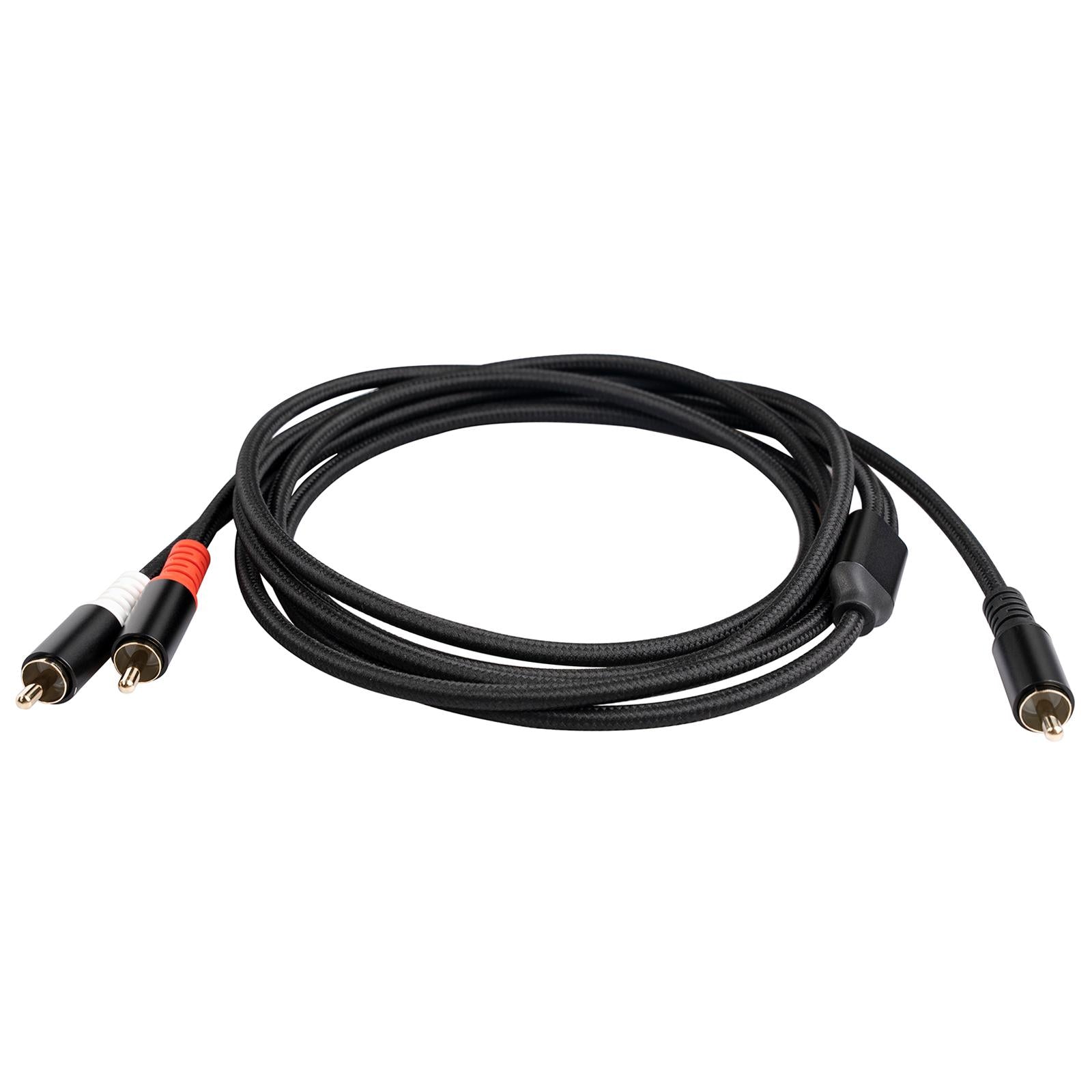RCA to 2RCA Subwoofer Cable Y Adapter Splitter for Headphone Amplifier 3m