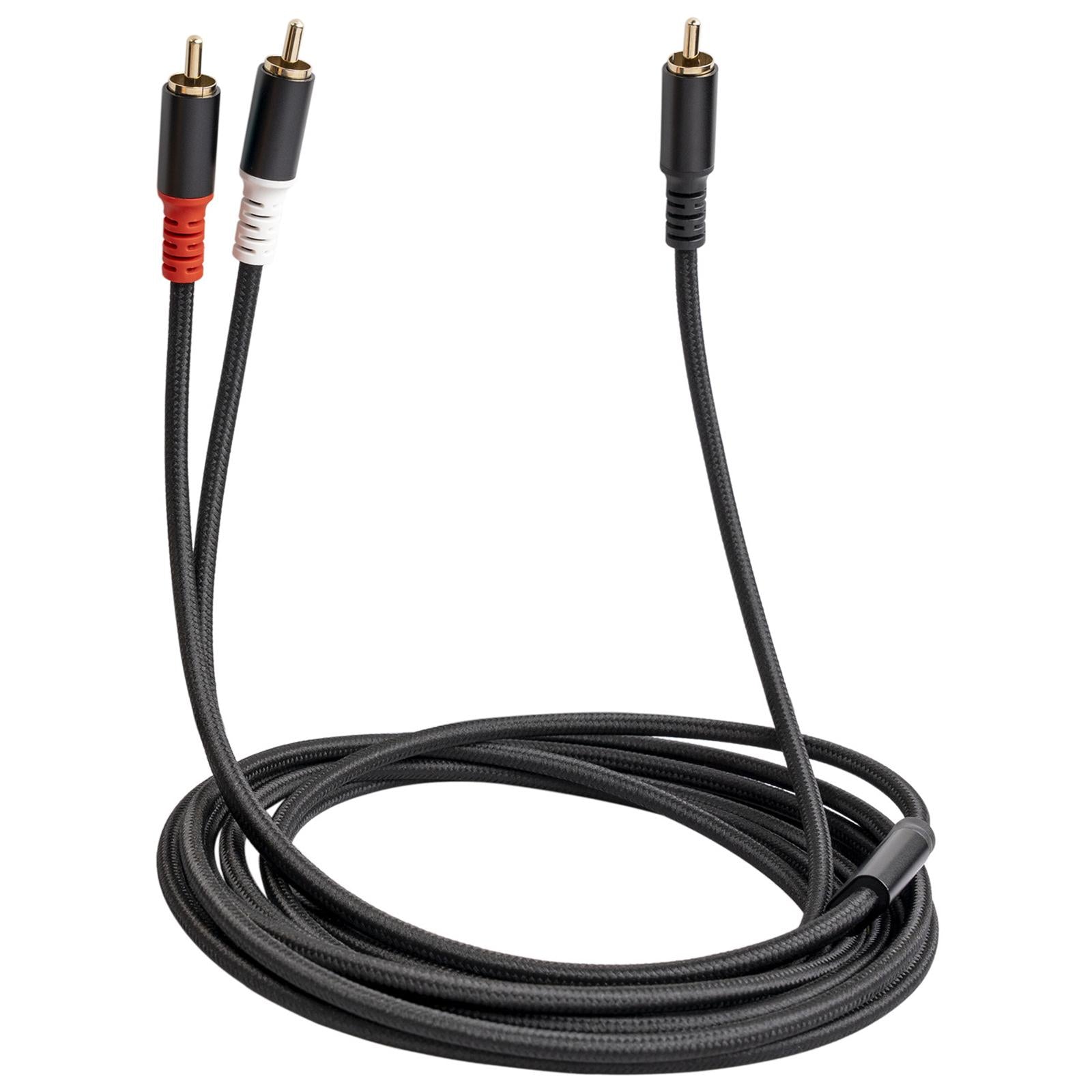 RCA to 2RCA Subwoofer Cable Y Adapter Splitter for Headphone Amplifier 5m
