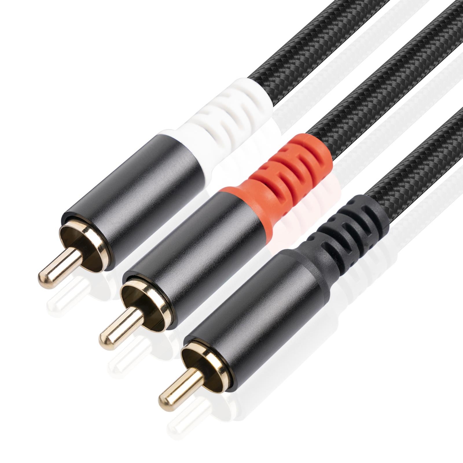 RCA to 2RCA Subwoofer Cable Y Adapter Splitter for Headphone Amplifier 5m