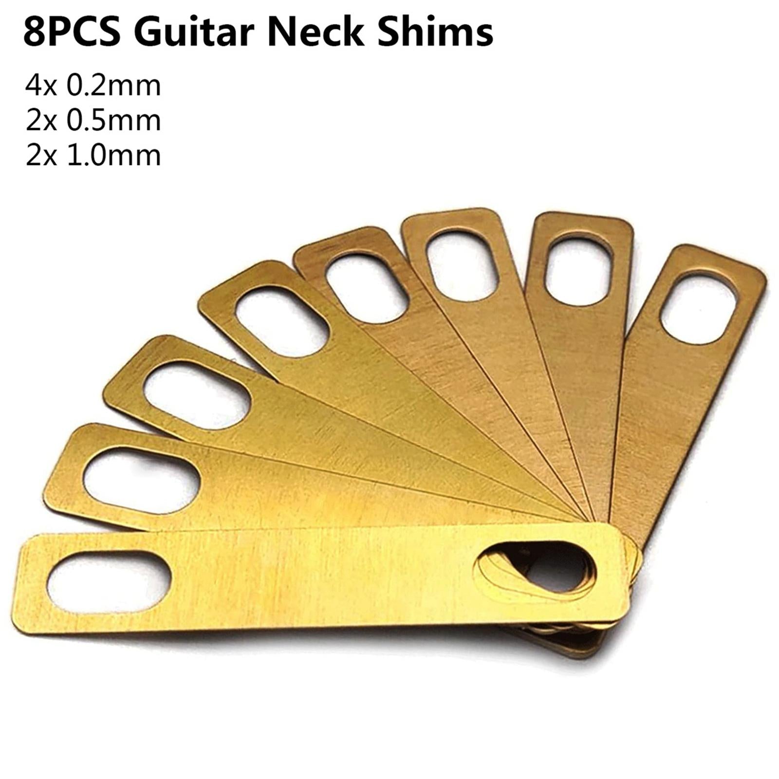 8x Instruments Brass Shims Durable Guitar Neck Shims for Replacement Set