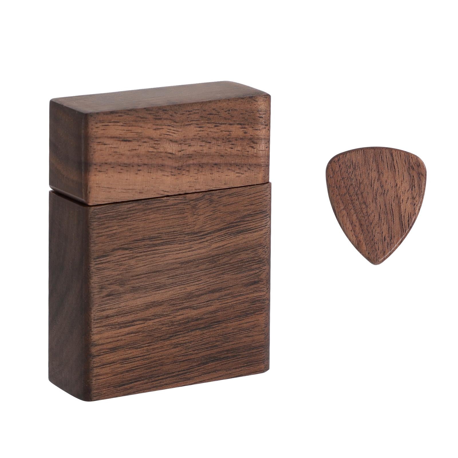 Handmade Wooden Guitar Pick Box and Pick for Guitar Lover Musical Gift