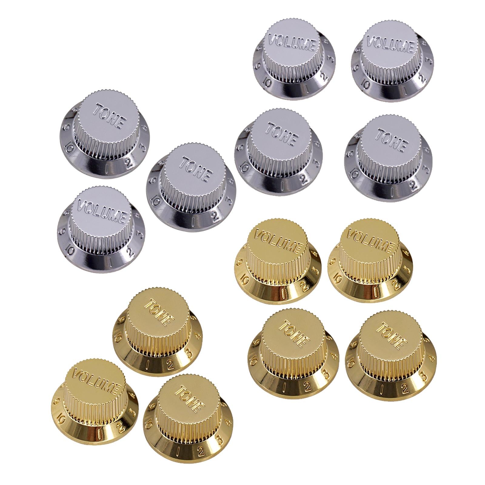 Timbre and Volume Speed Control Knobs for SQ Guitar 2pcs T 1pcs V Silver
