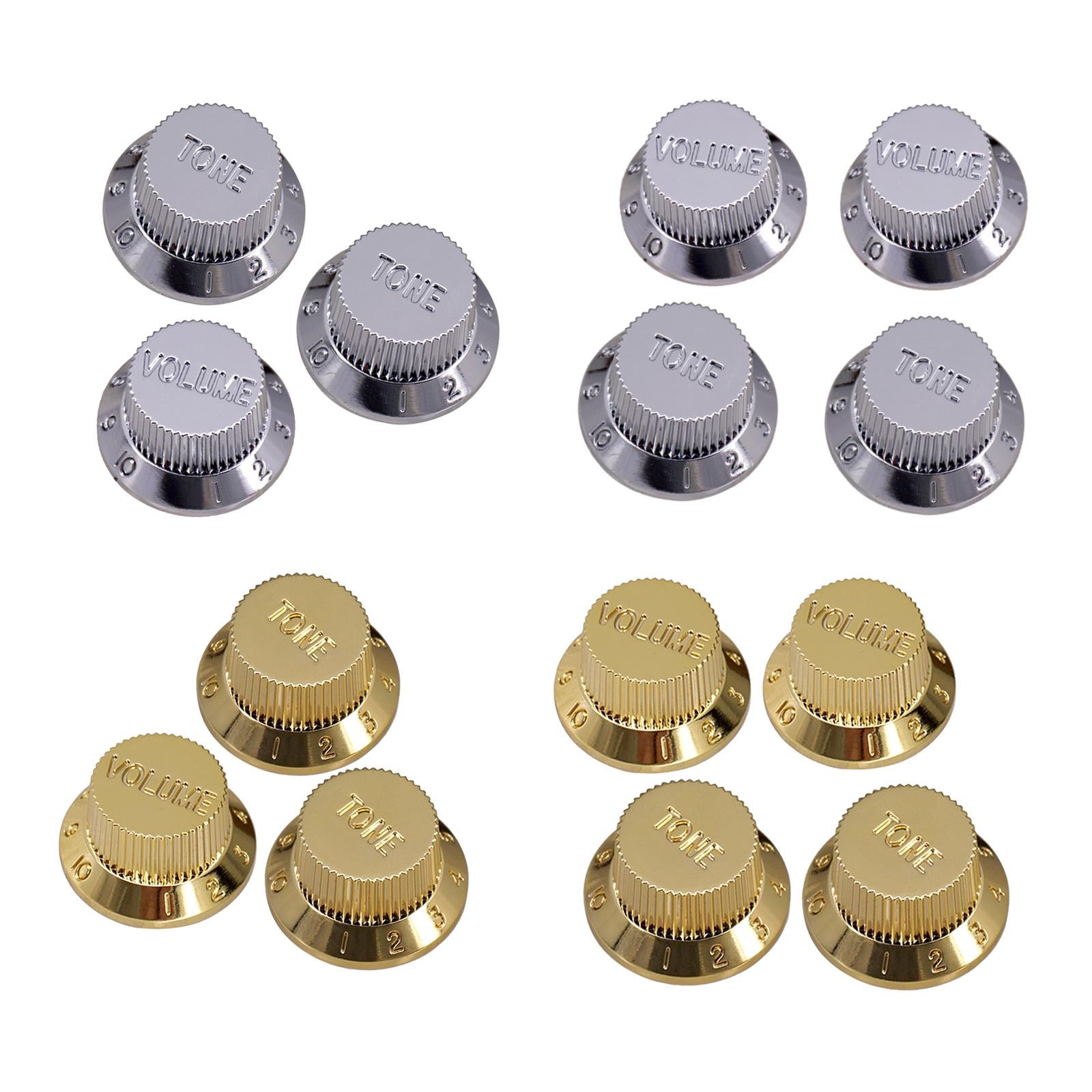 Timbre and Volume Speed Control Knobs for SQ Guitar 2pcs T 1pcs V Silver