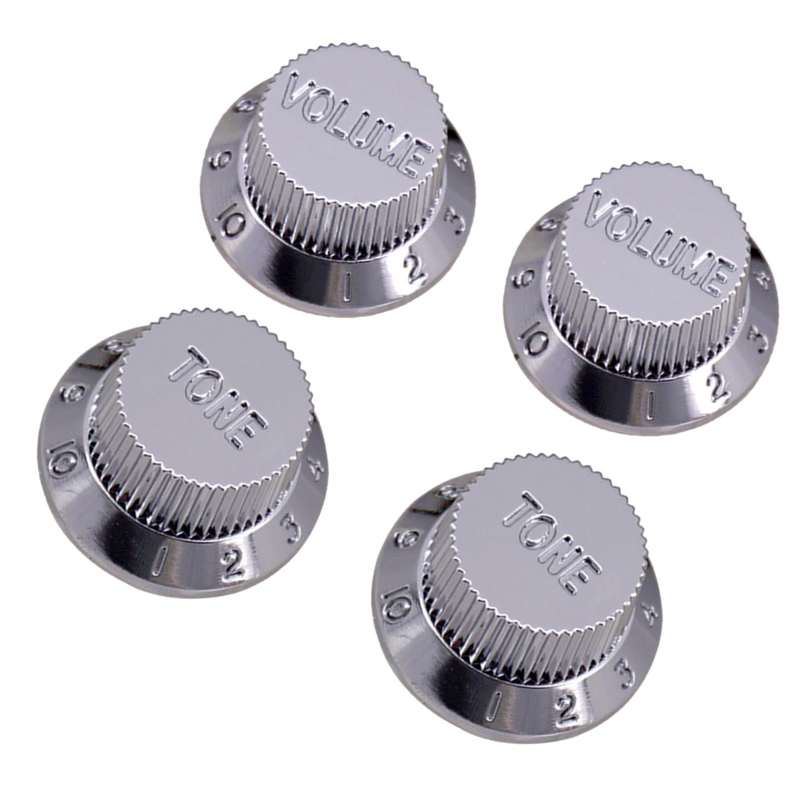 Timbre and Volume Speed Control Knobs for SQ Guitar 2pcs T 2pcs V Silver