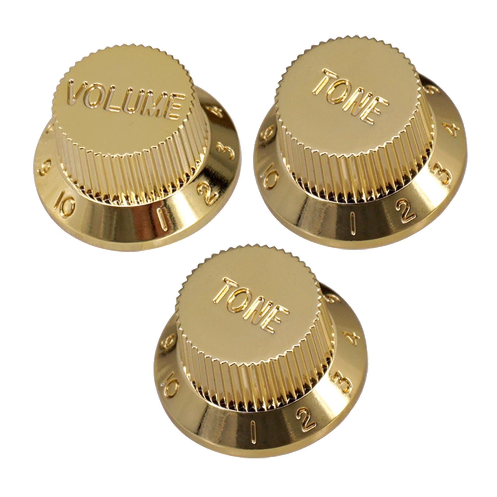 Timbre and Volume Speed Control Knobs for SQ Guitar 2pcs T 1pcs V Gold