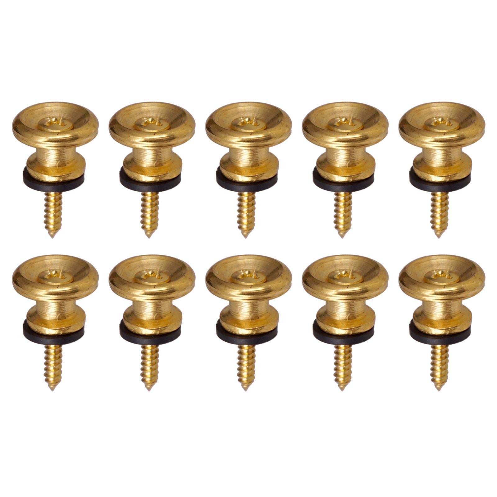 10x Guitar Strap Lock Pins Peg for Acoustic Electric Guitar Ukulele Bass Golden