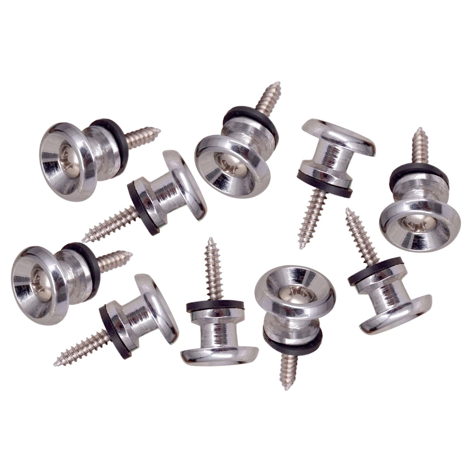 10x Guitar Strap Lock Pins Peg for Acoustic Electric Guitar Ukulele Bass Silver