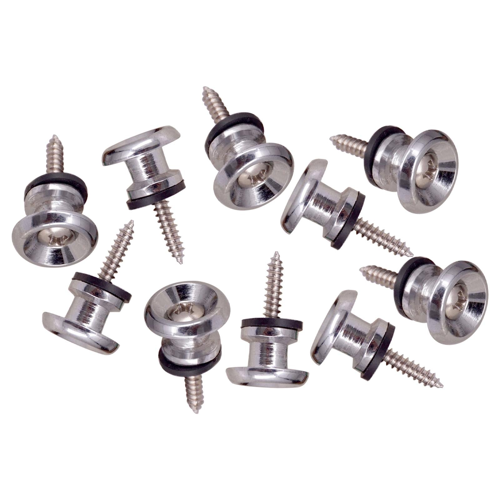 10x Guitar Strap Lock Pins Peg for Acoustic Electric Guitar Ukulele Bass Silver