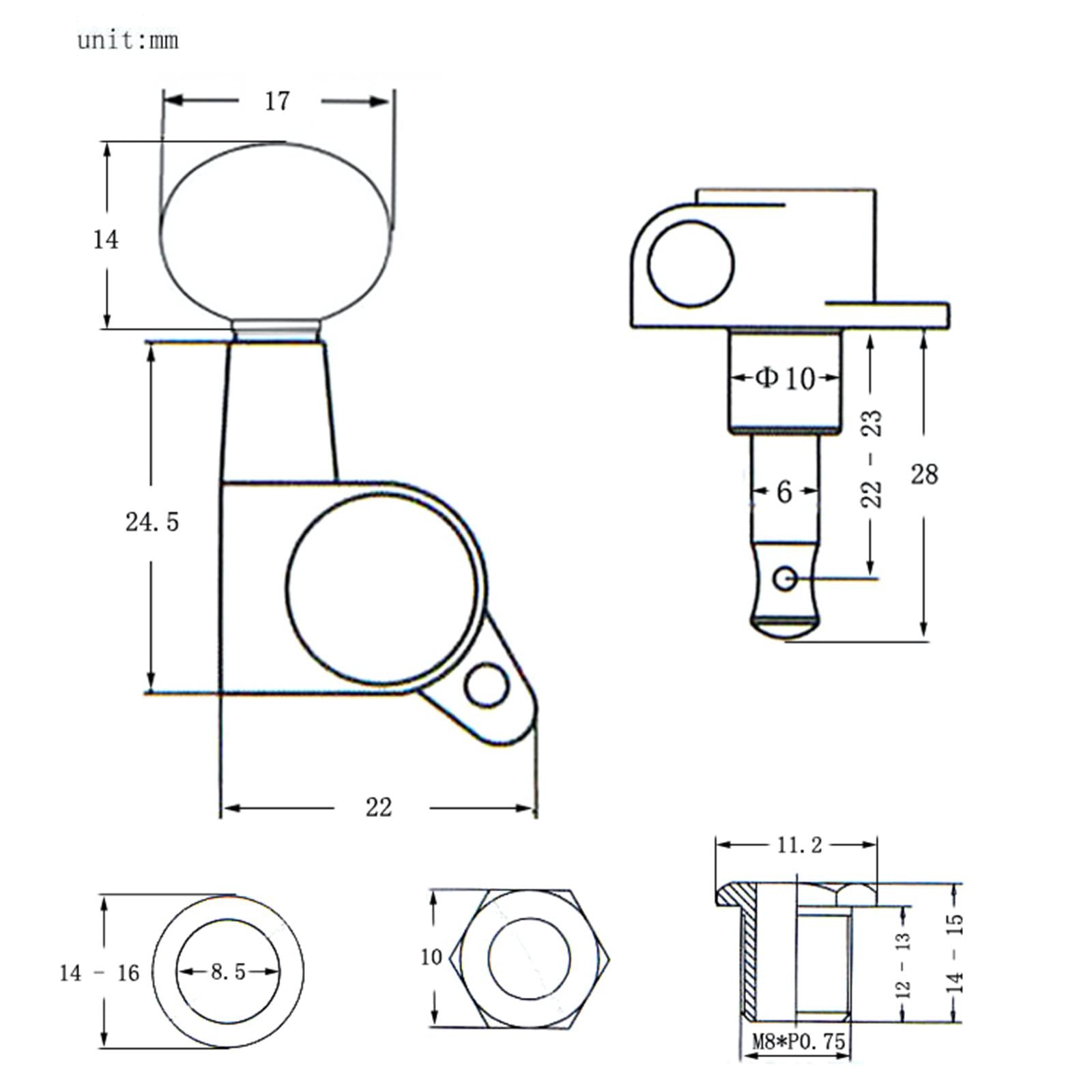 String Tuning Pegs Knobs Tuning Keys Replace Part for Electric Guitar 6 left Tuning Pegs