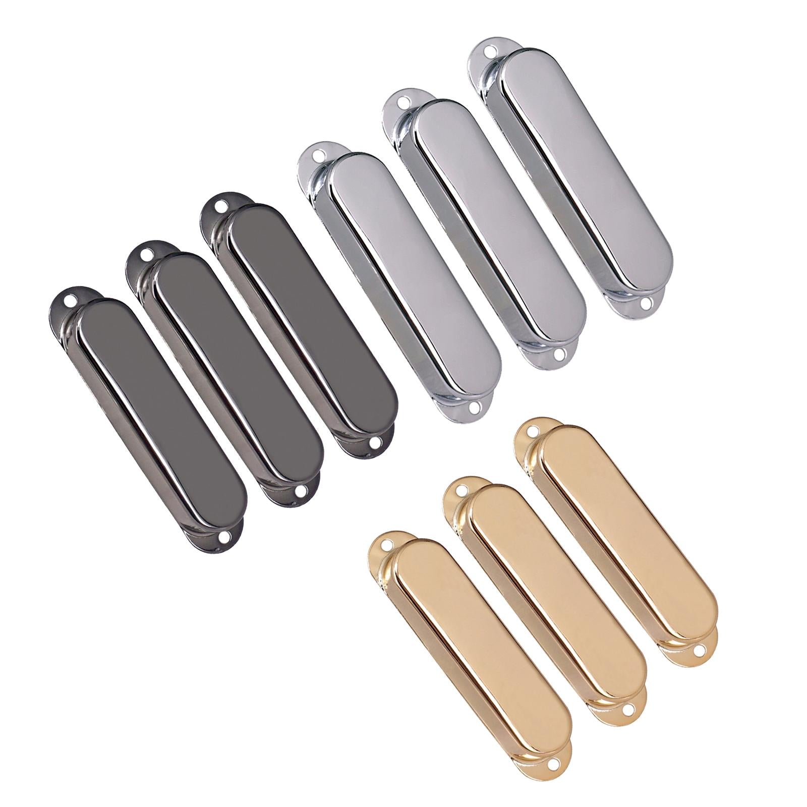 No Hole Guitar Pickup Cover Closed Shell for Electric Guitar Silver