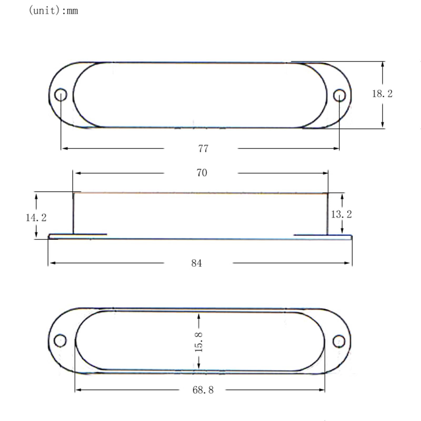 No Hole Guitar Pickup Cover Closed Shell for Electric Guitar Gold