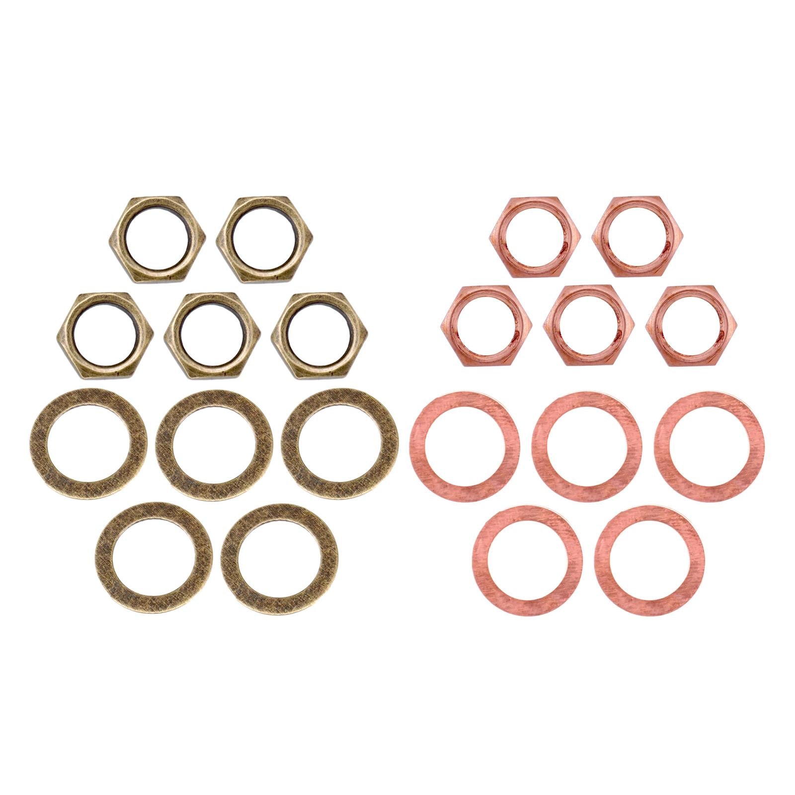 Guitar Hex Nut Washer Set Accessories for Electric Guitar Jack Red Bronze