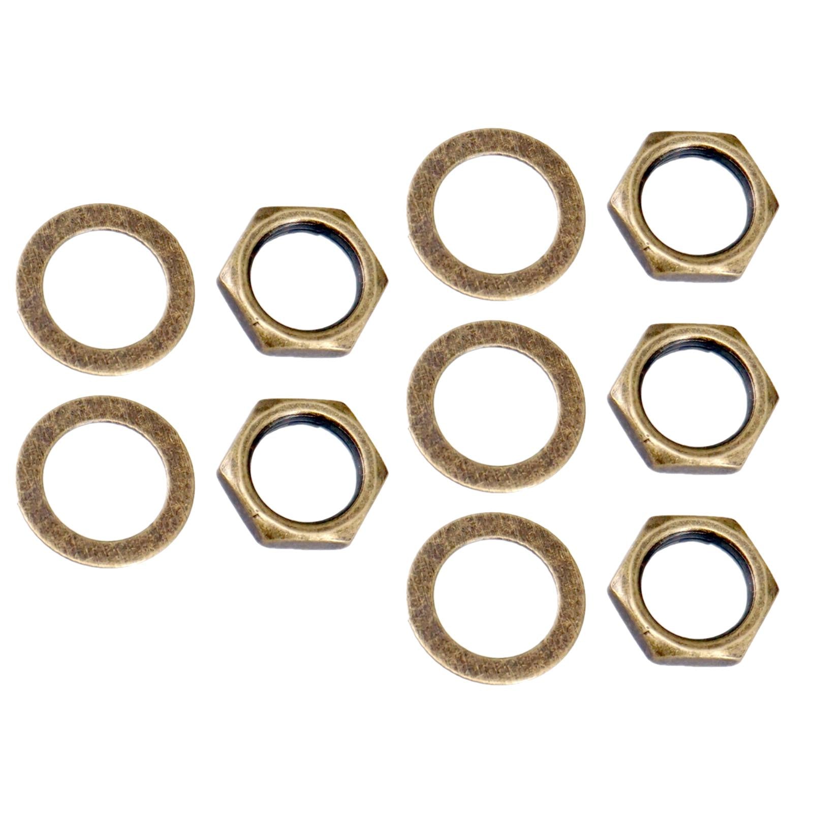 Guitar Hex Nut Washer Set Accessories for Electric Guitar Jack Bronze