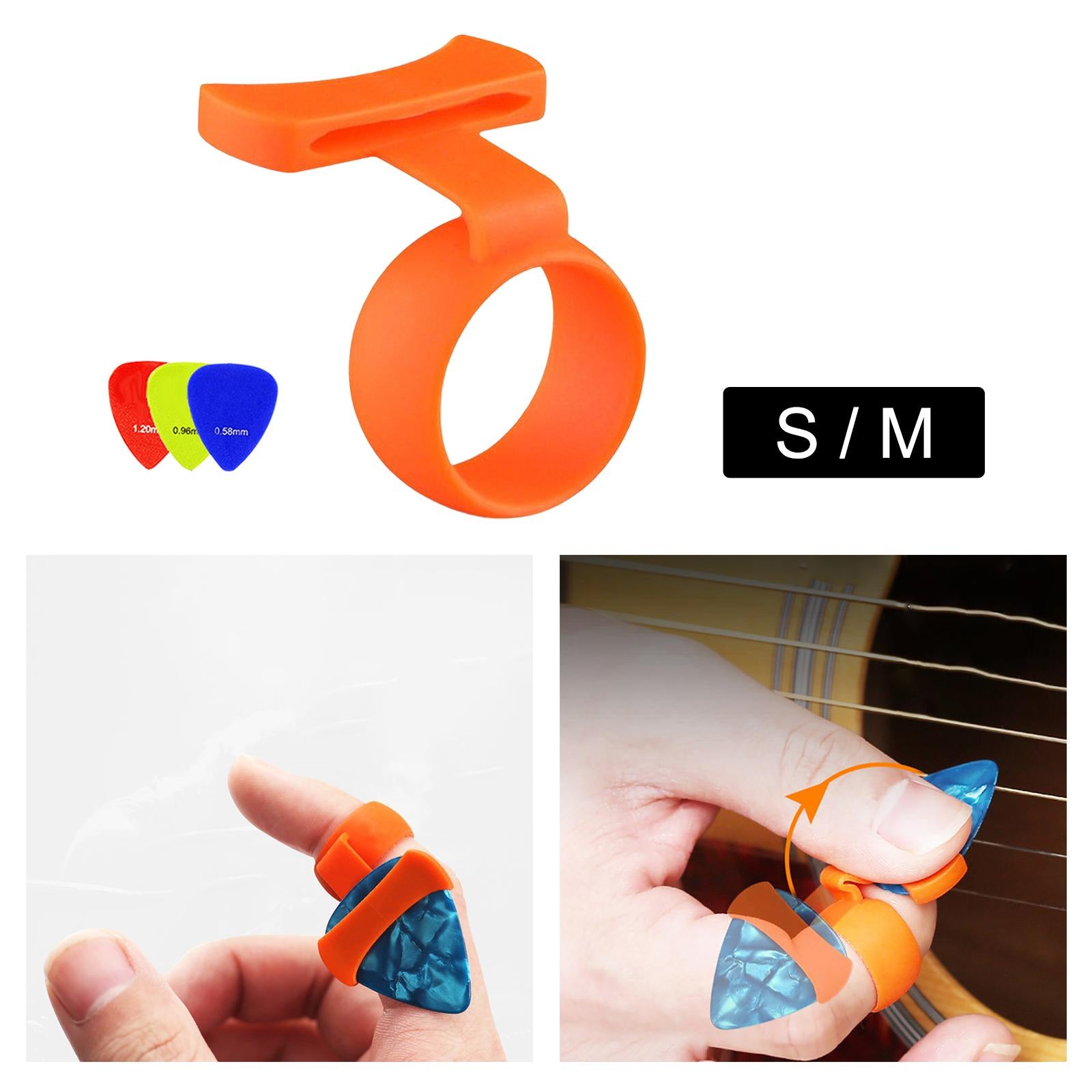 Guitar Finger Pick Holder Soft Protection Cover for Ukulele Children Student M