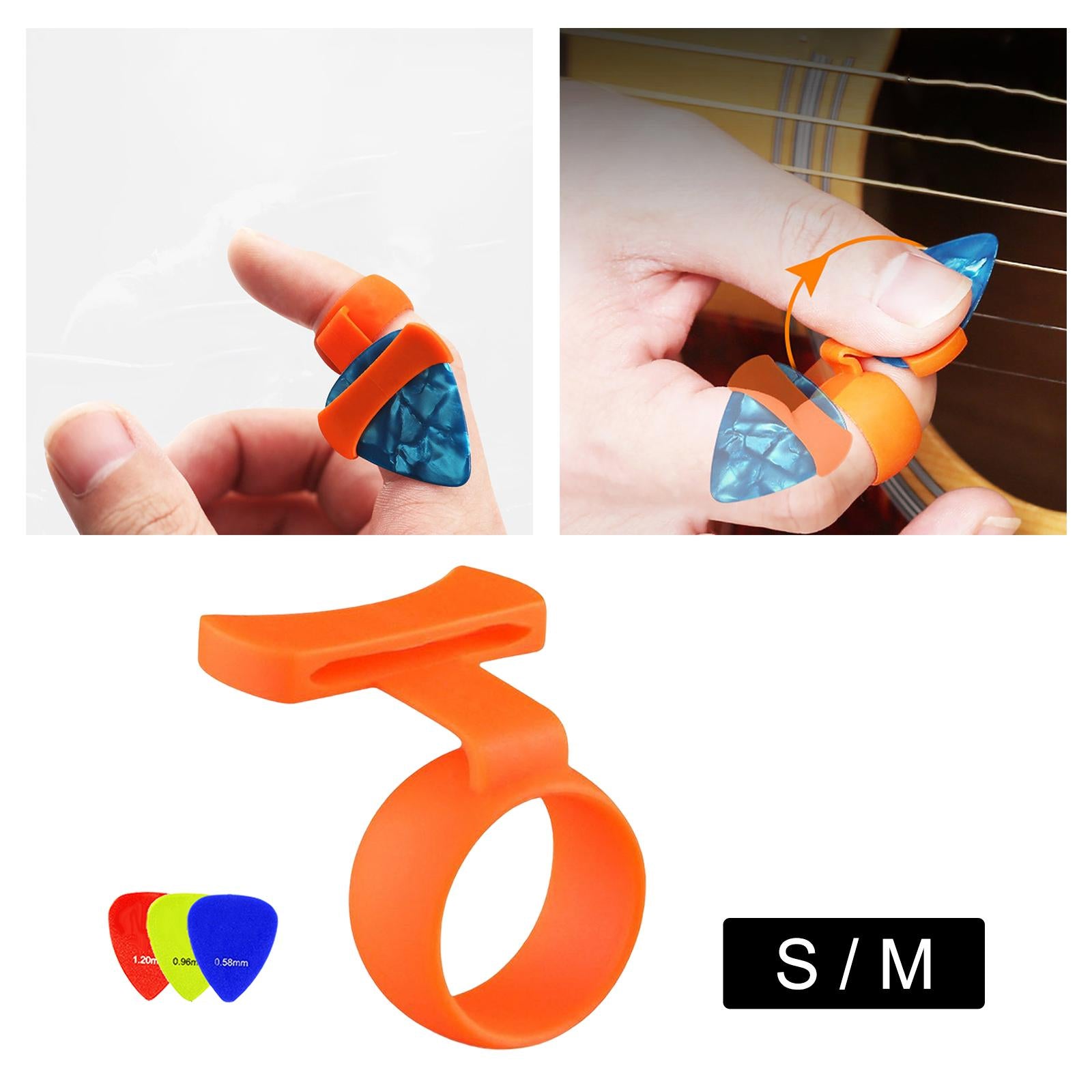 Guitar Finger Pick Holder Soft Protection Cover for Ukulele Children Student M