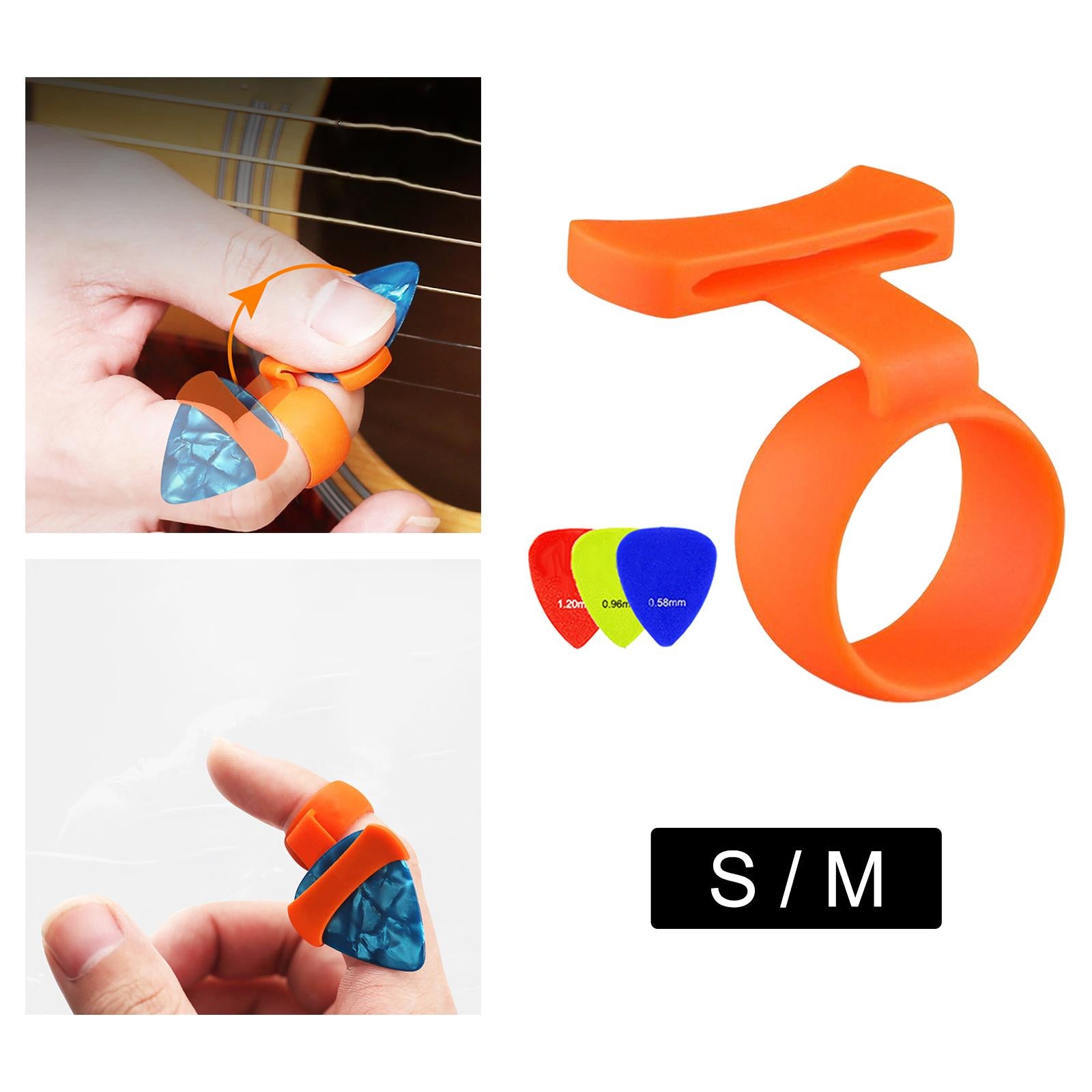 Guitar Finger Pick Holder Soft Protection Cover for Ukulele Children Student M