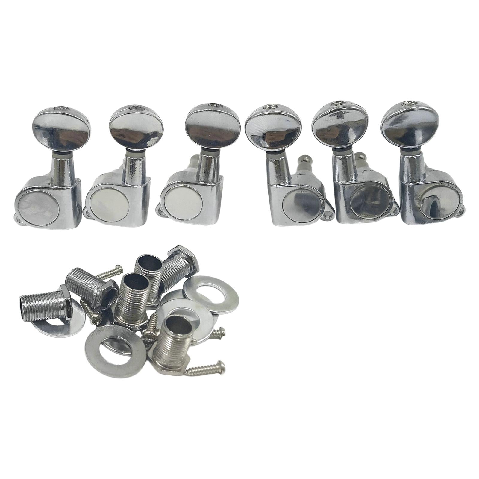 6Pcs Guitar Tuning Peg Tuner with Nuts Gaskets for Electric Guitar Parts
