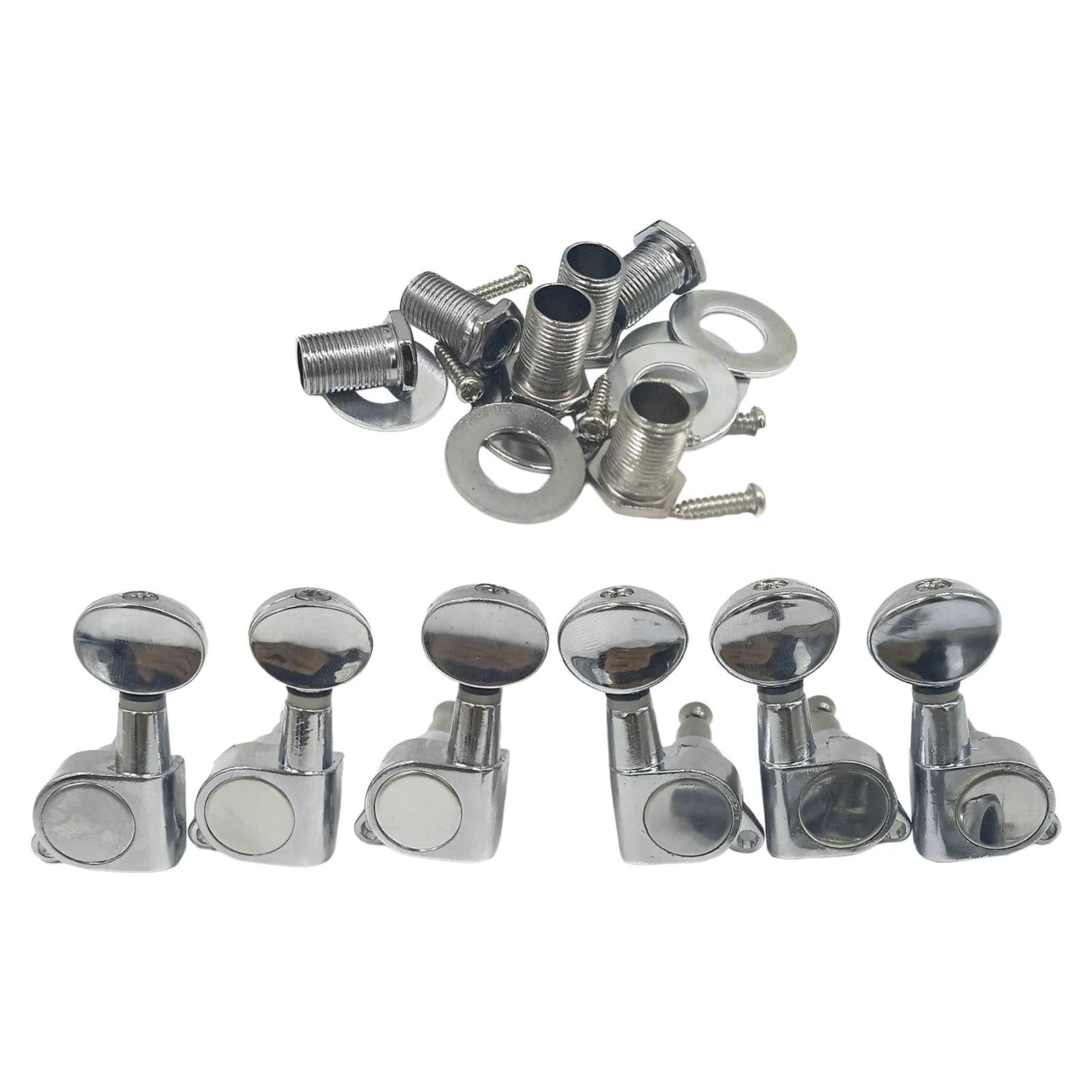 6Pcs Guitar Tuning Peg Tuner with Nuts Gaskets for Electric Guitar Parts