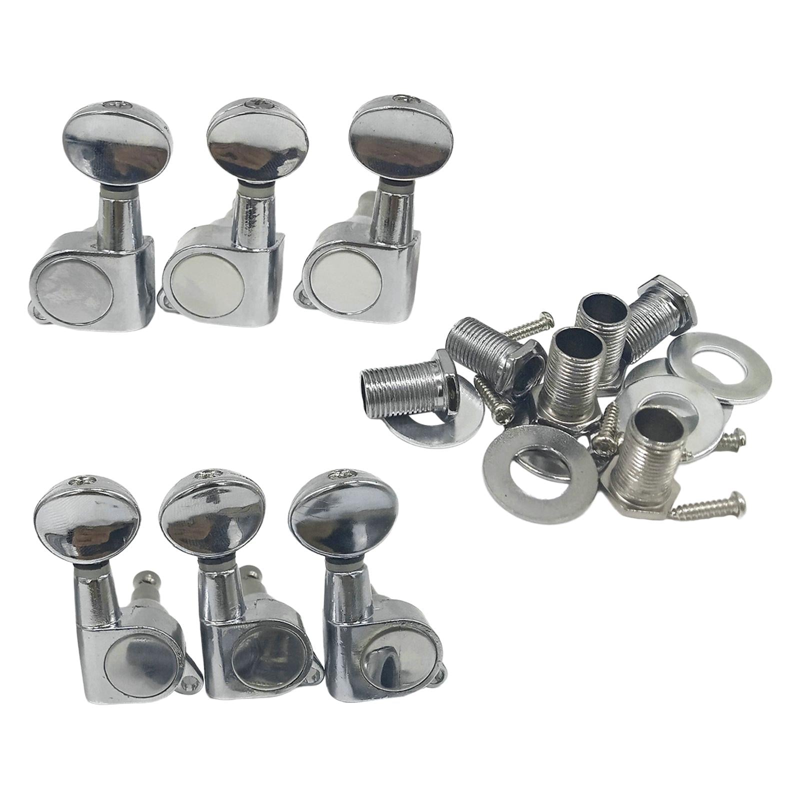 6Pcs Guitar Tuning Peg Tuner with Nuts Gaskets for Electric Guitar Parts